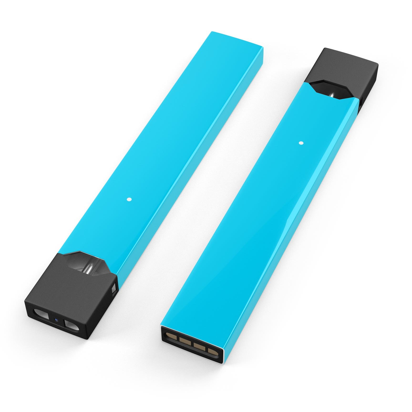 Solid Turquoise Blue premium decal skin-wrap sticker for JUUL vaping device, showcasing vibrant color and precision cut design.