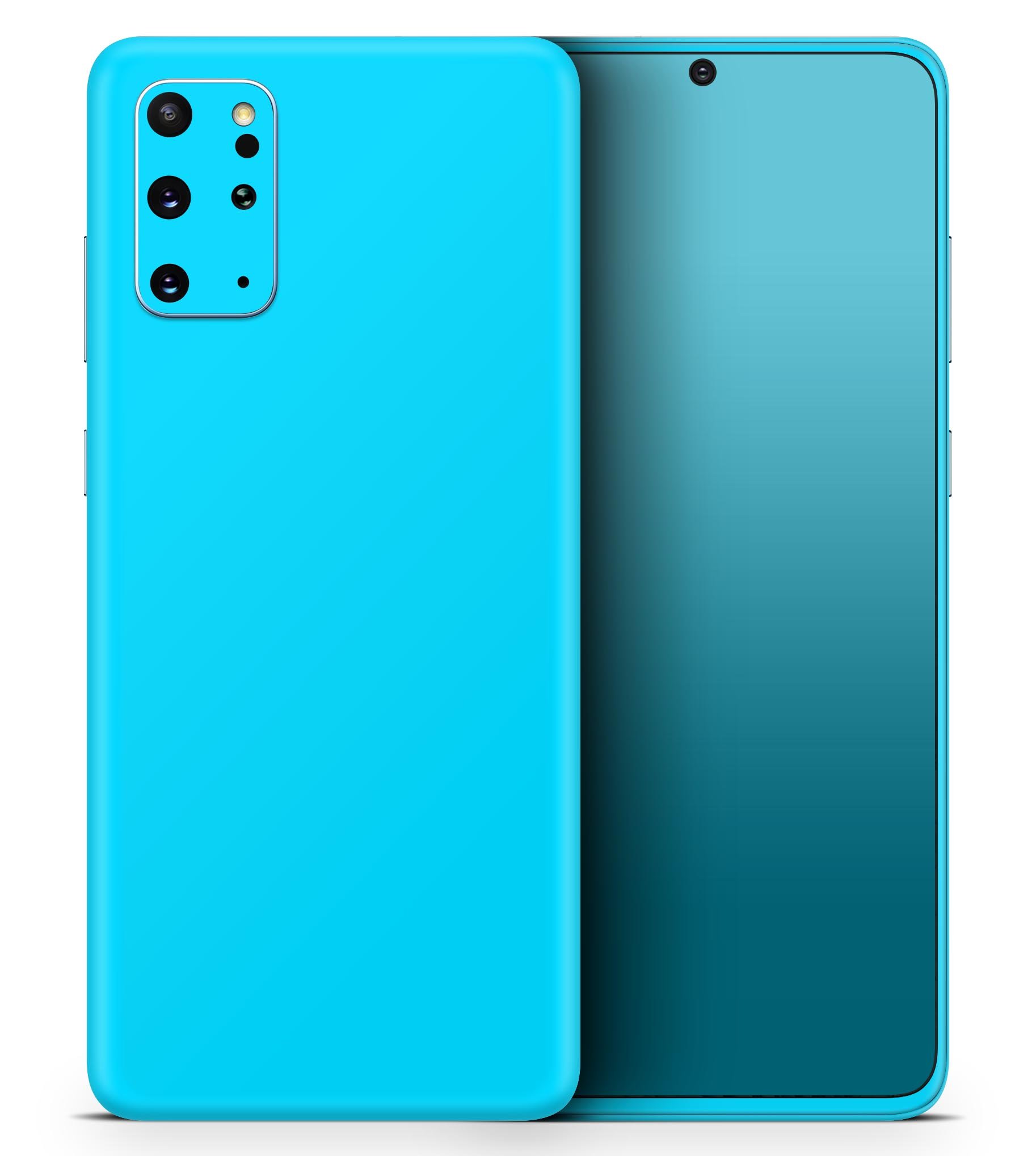 Solid Turquoise Blue Skin-Kit for Samsung Galaxy S20, showcasing its vibrant color and sleek design.