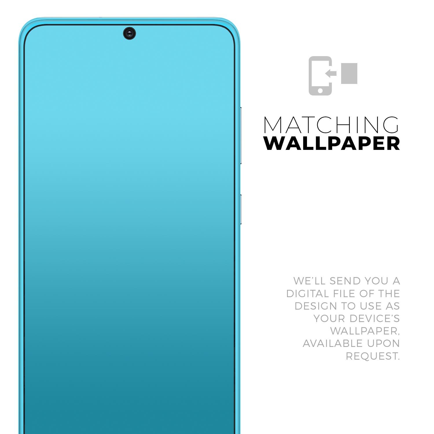 Solid Turquoise Blue Skin-Kit for Samsung Galaxy S20, showcasing its vibrant color and sleek design.