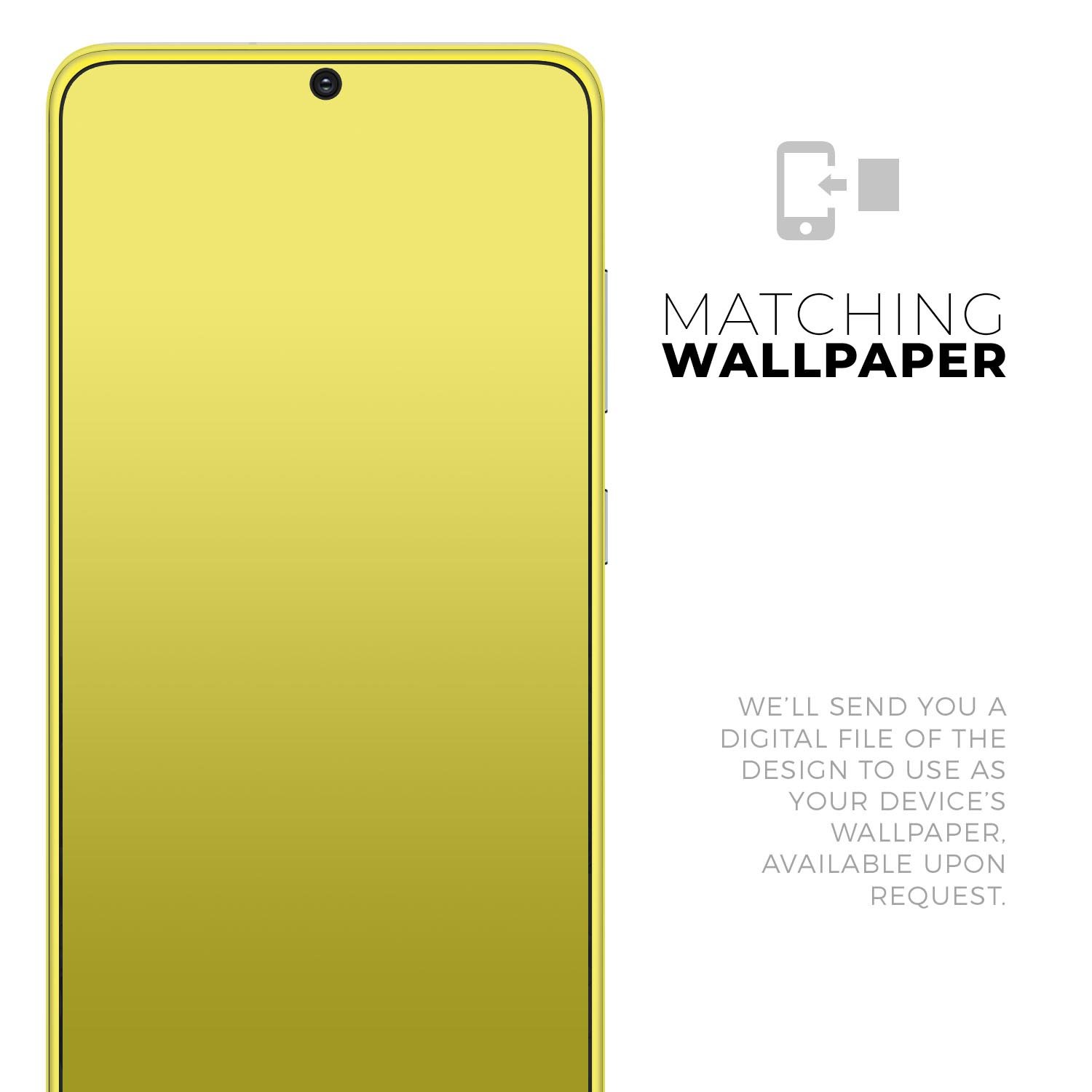 Solid Yellow Skin-Kit for Samsung Galaxy S20, showcasing a sleek design and premium vinyl material.