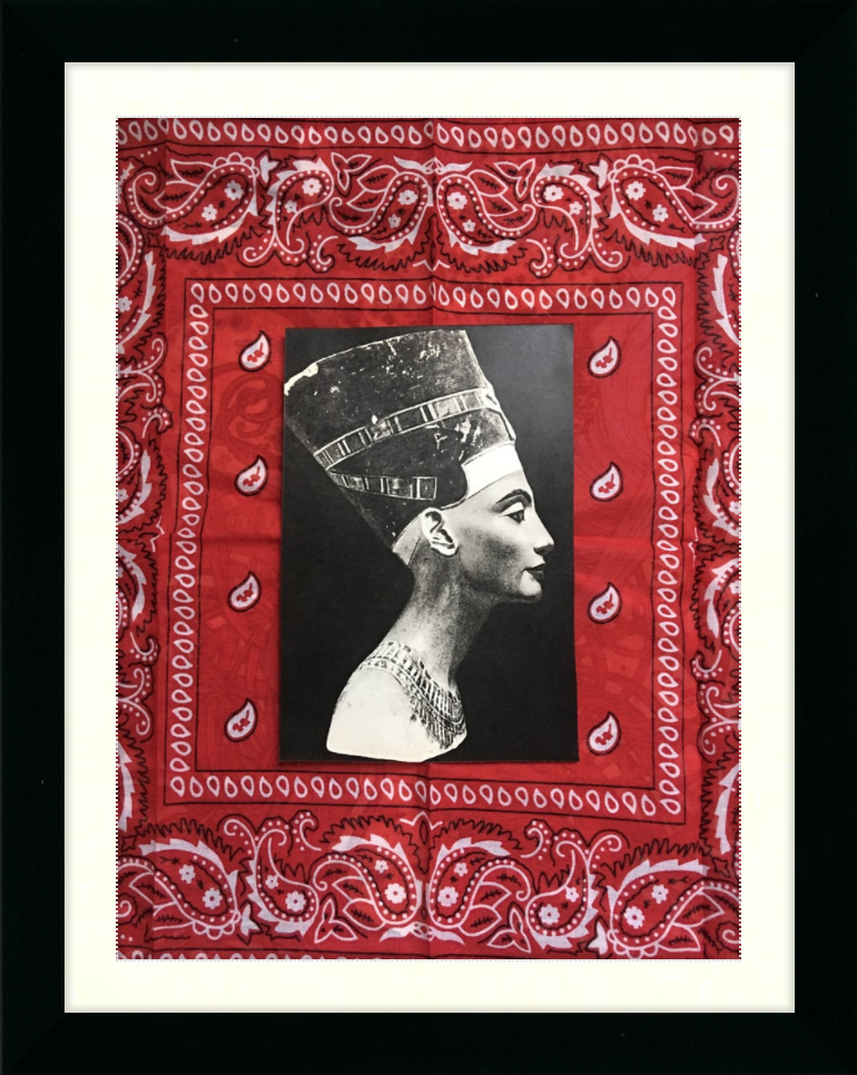 South Central Dirt custom picture frame in black satin with white mat, featuring original artwork by lionbody.