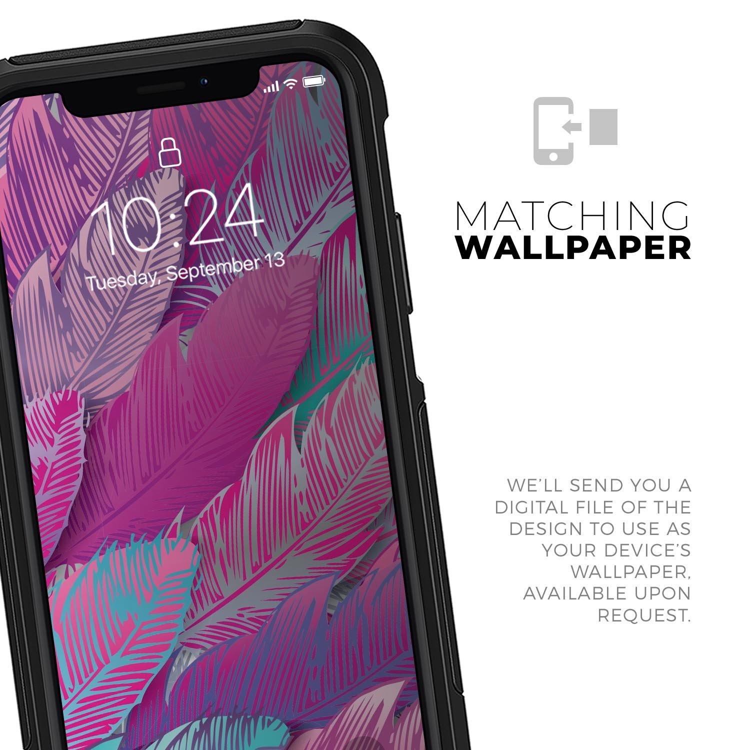 Spectral Vector Feathers Skin Kit for iPhone OtterBox Cases featuring vibrant graphics and a sleek design.