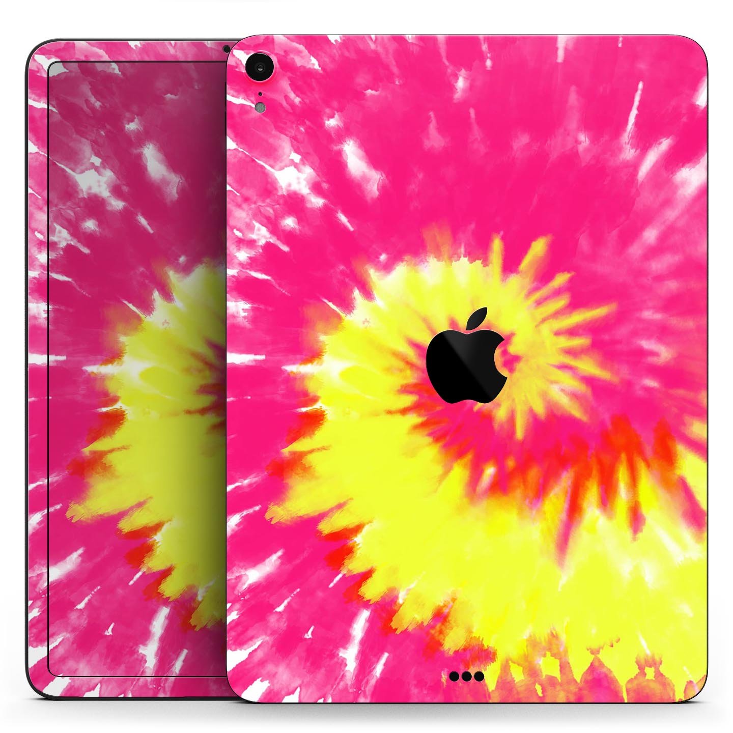 Spiral Tie Dye V2 Full Body Skin Decal for Apple iPad Pro 12.9, showcasing vibrant colors and a sleek design.