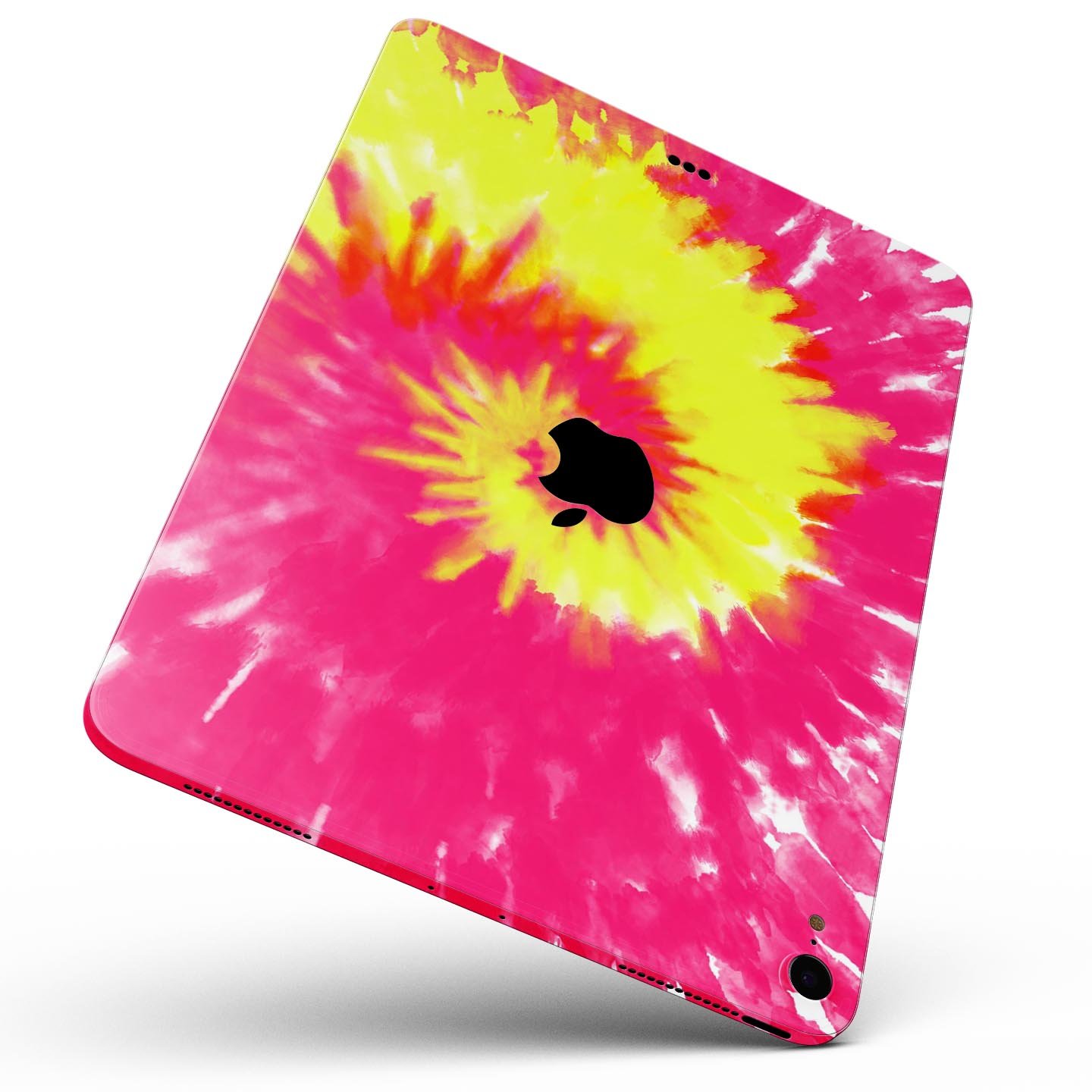 Spiral Tie Dye V2 Full Body Skin Decal for Apple iPad Pro 12.9, showcasing vibrant colors and a sleek design.