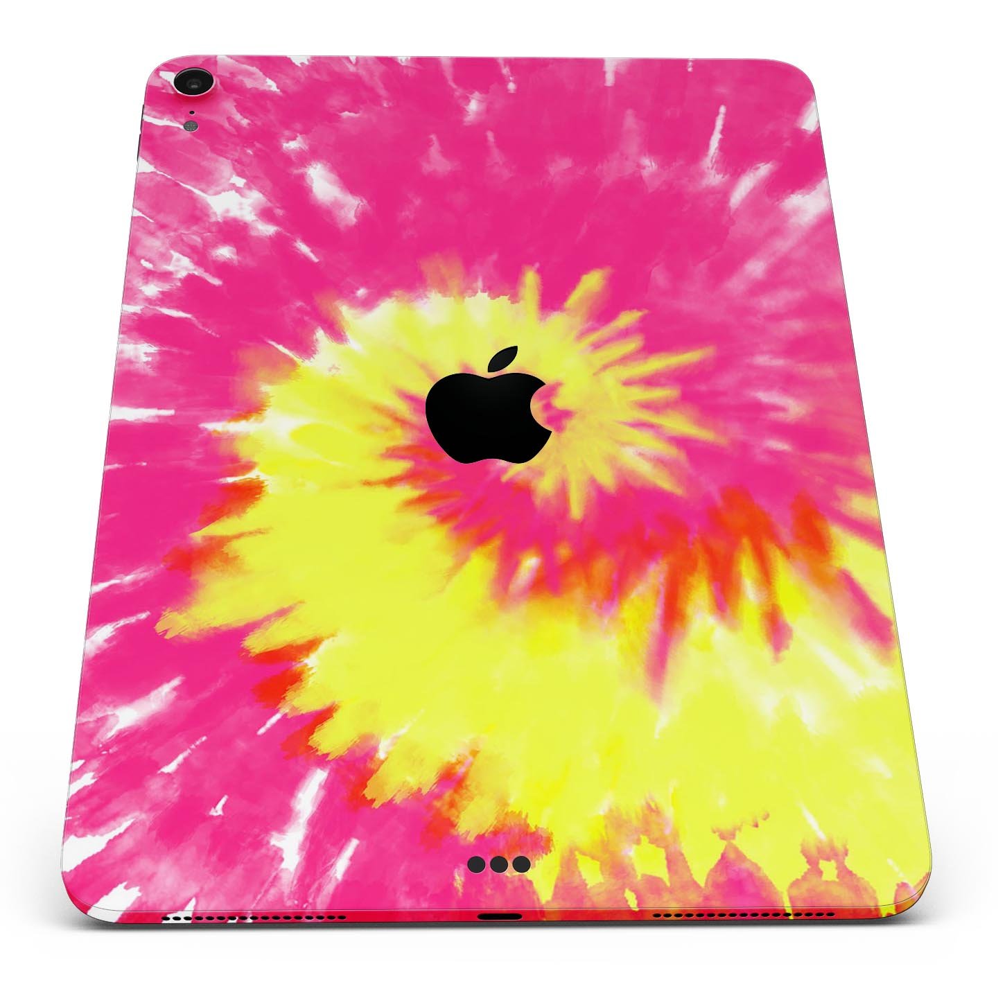 Spiral Tie Dye V2 Full Body Skin Decal for Apple iPad Pro 12.9, showcasing vibrant colors and a sleek design.