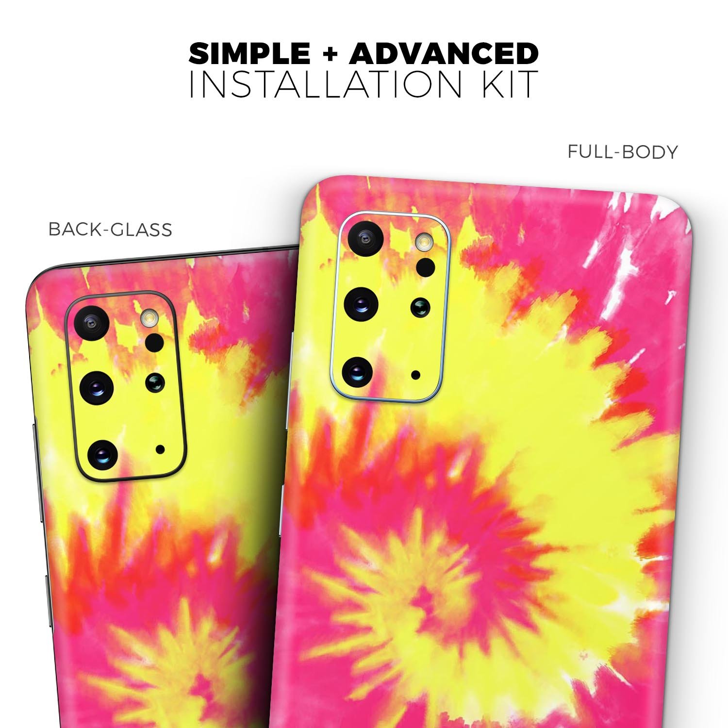 Spiral Tie Dye V2 Skin-Kit for Samsung Galaxy S20, showcasing vibrant colors and stylish design.