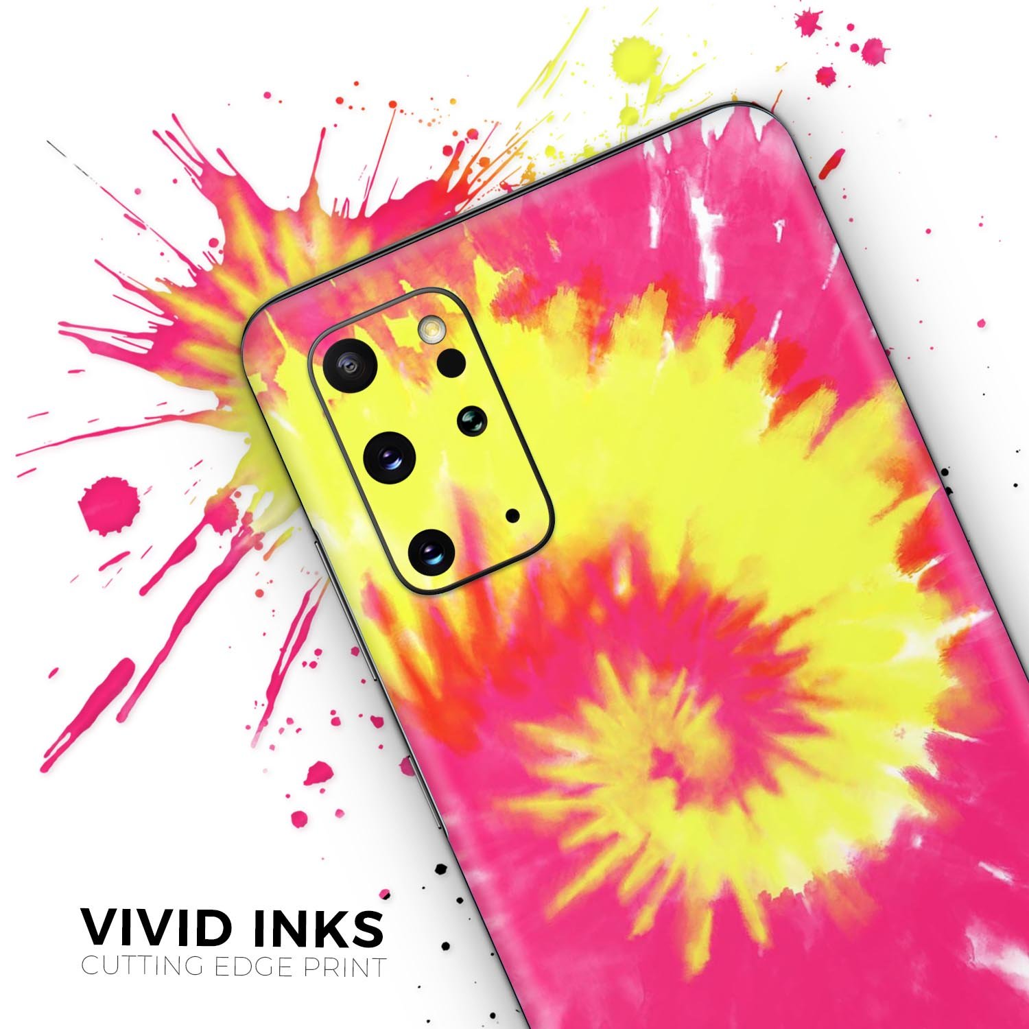 Spiral Tie Dye V2 Skin-Kit for Samsung Galaxy S20, showcasing vibrant colors and stylish design.
