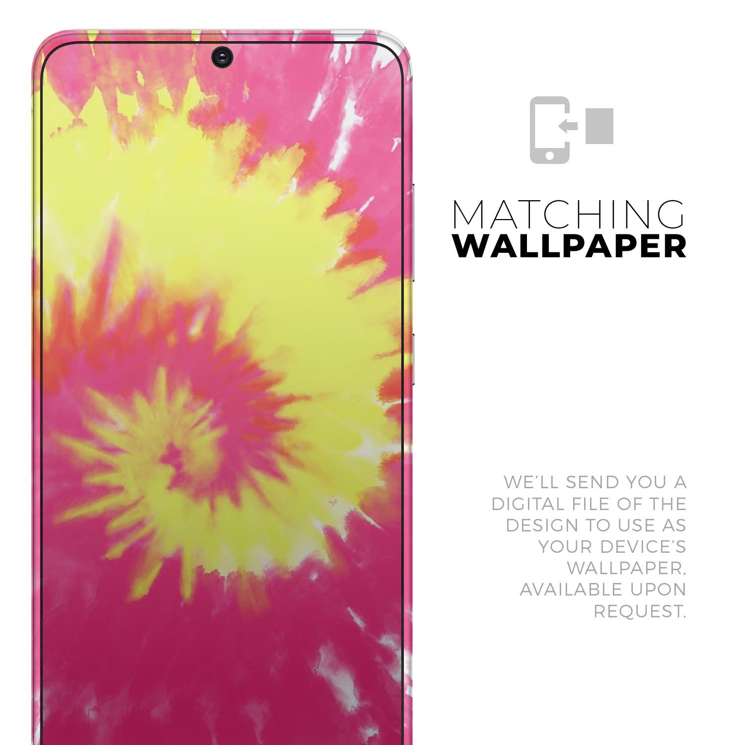 Spiral Tie Dye V2 Skin-Kit for Samsung Galaxy S20, showcasing vibrant colors and stylish design.