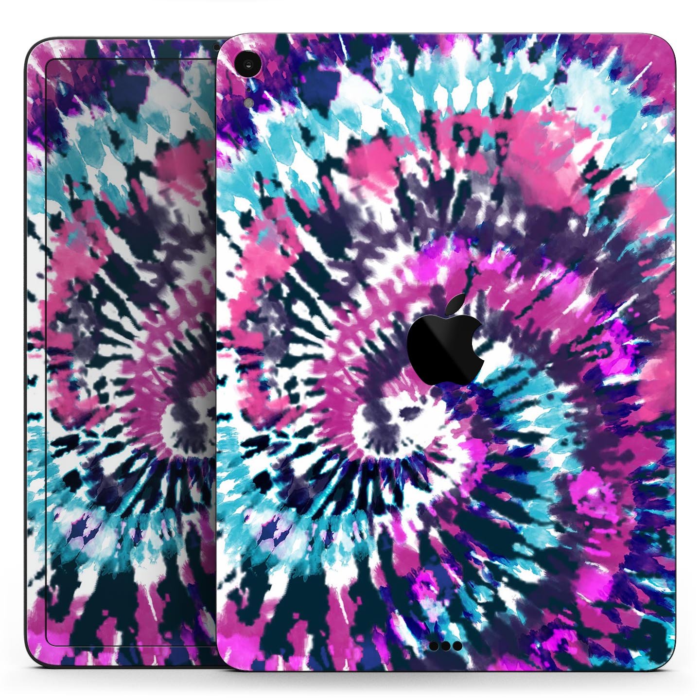 Spiral Tie Dye V3 skin decal for Apple iPad Pro 12.9", showcasing vibrant colors and a sleek design.