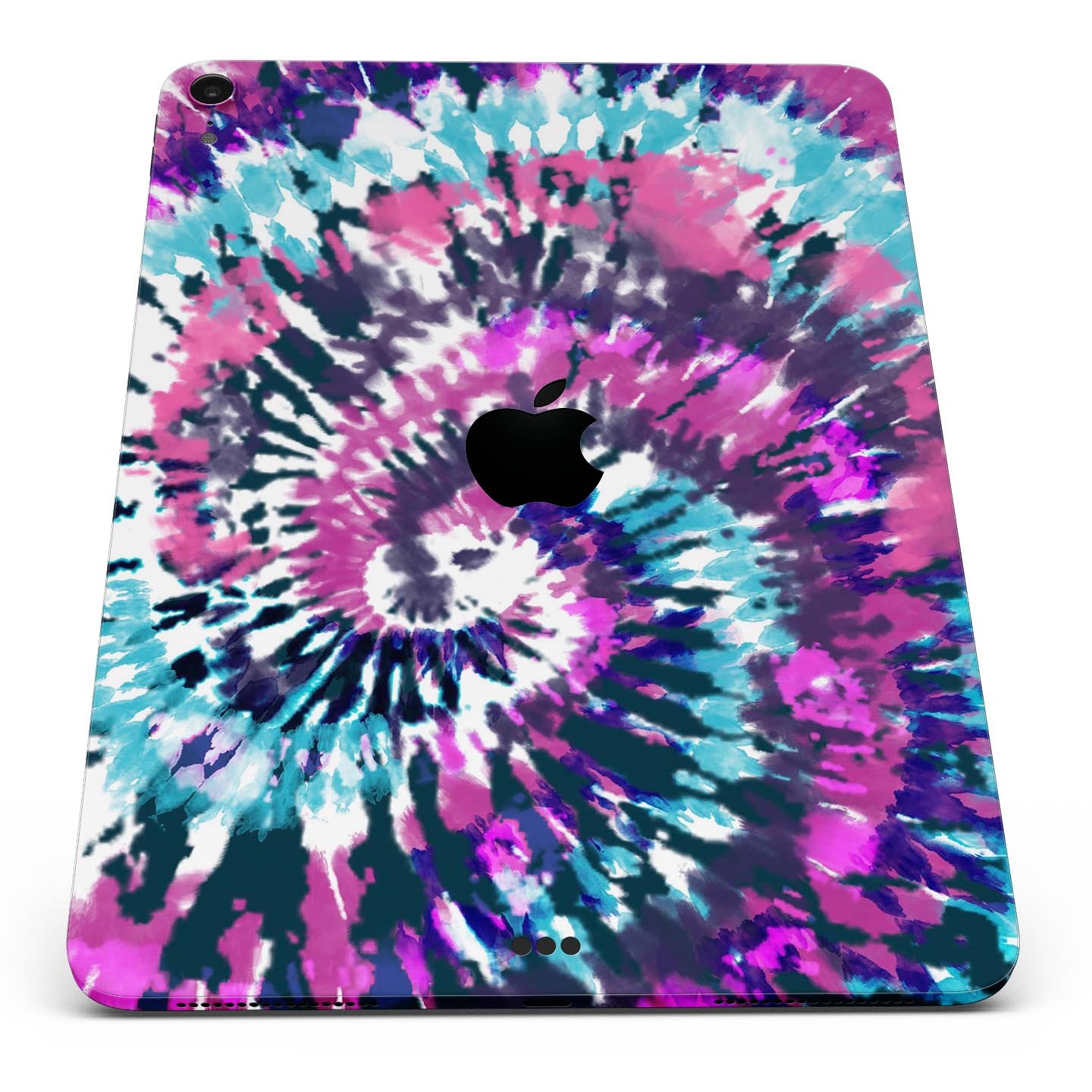 Spiral Tie Dye V3 skin decal for Apple iPad Pro 12.9", showcasing vibrant colors and a sleek design.