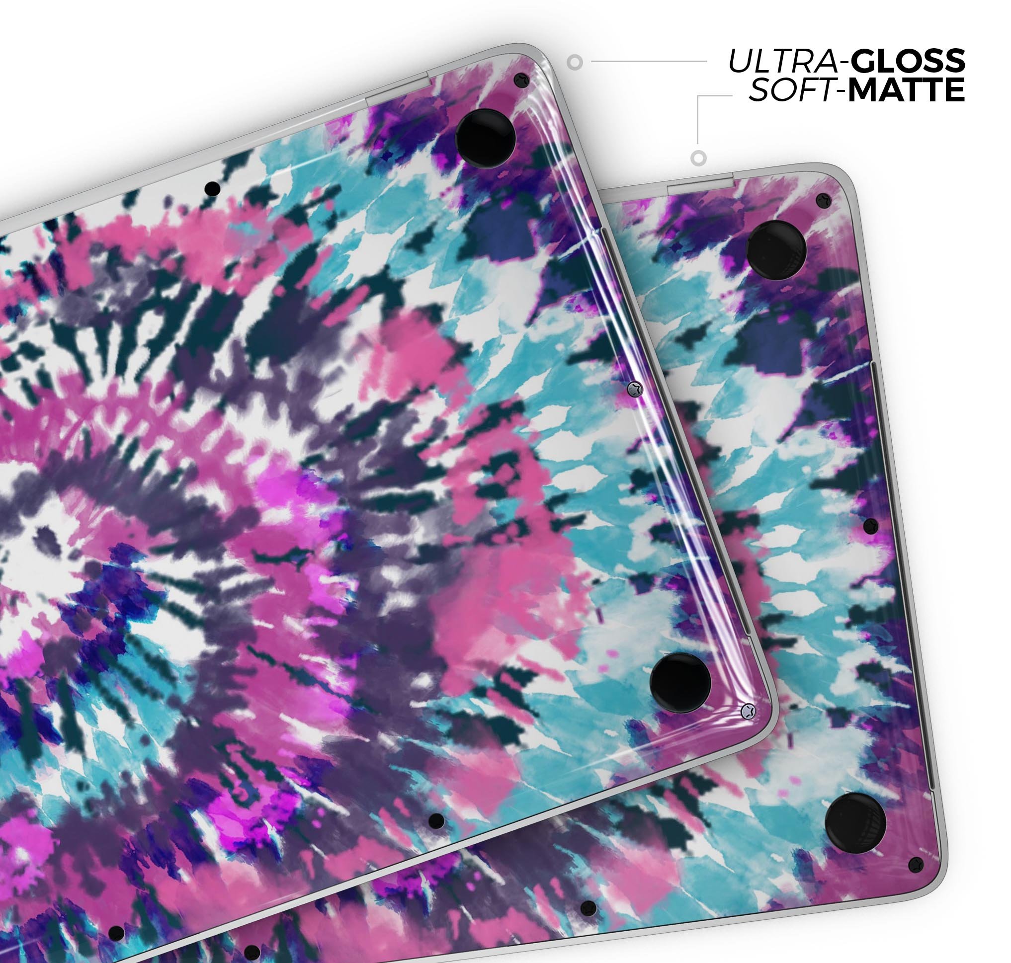 Spiral Tie Dye V3 skin decal wrap kit for Apple MacBook, showcasing vibrant colors and a sleek design.