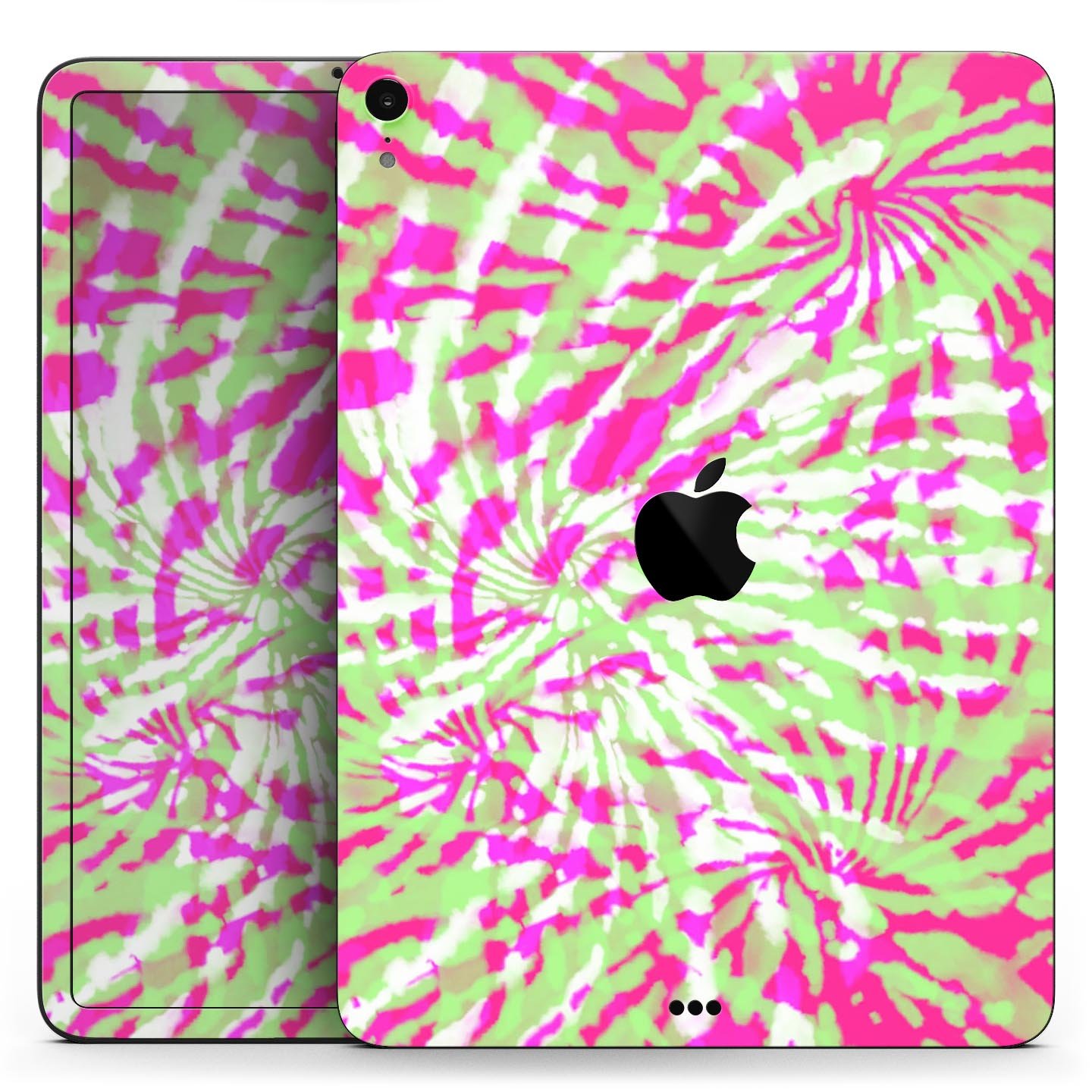 Spiral Tie Dye V4 skin decal for Apple iPad Pro 12.9", showcasing vibrant colors and a sleek design.