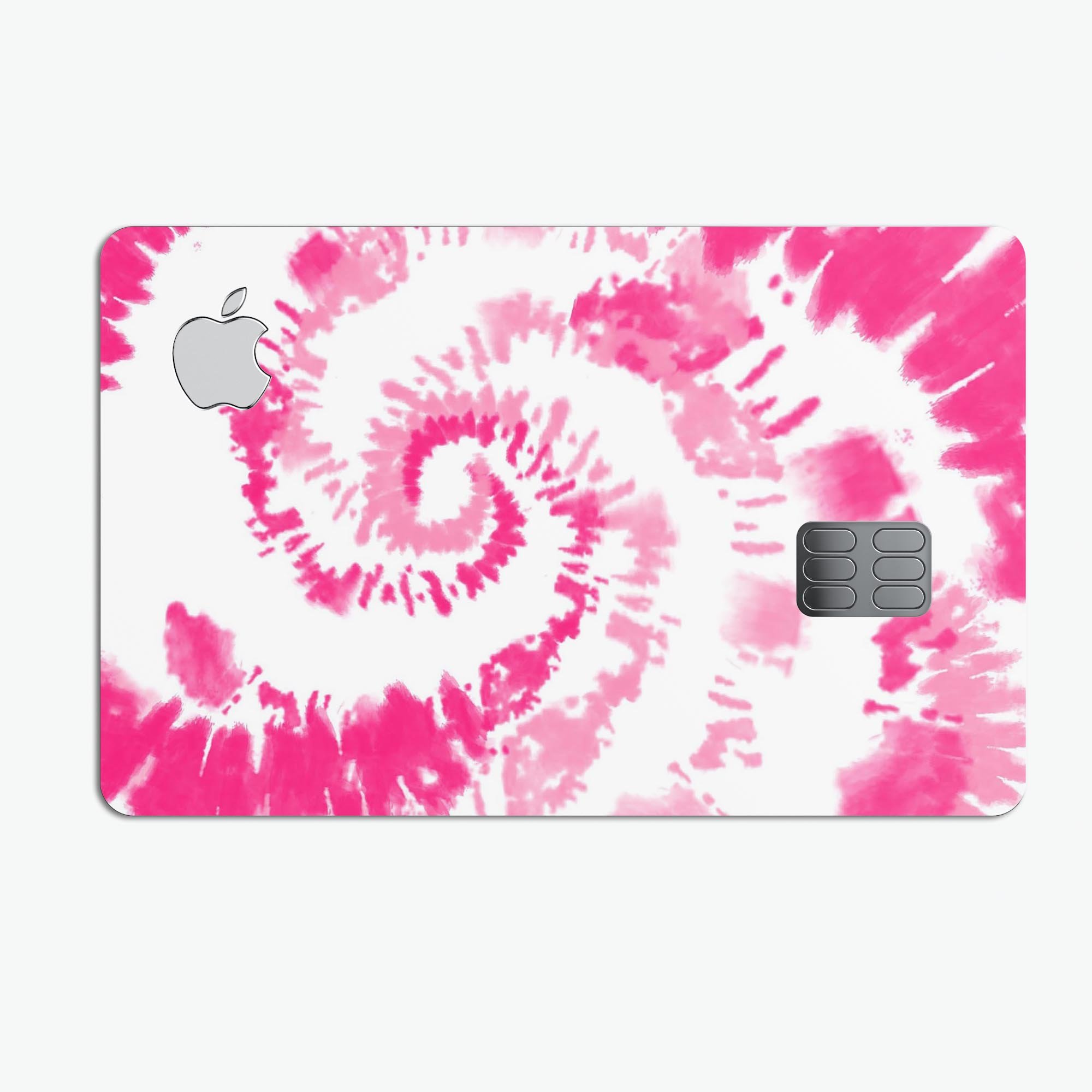Spiral Tie Dye V6 decal skin for Apple Card, showcasing vibrant colors and premium vinyl material.