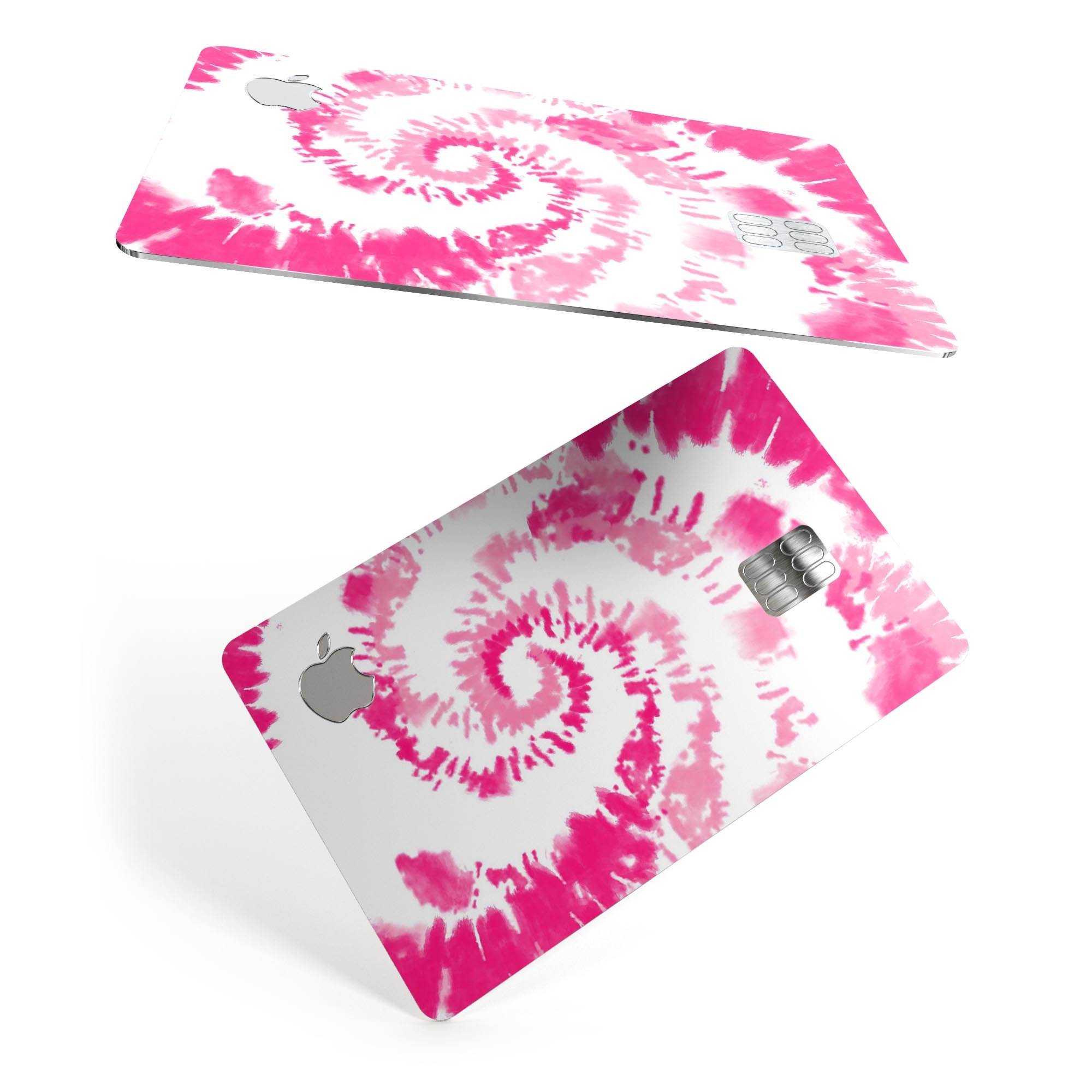 Spiral Tie Dye V6 decal skin for Apple Card, showcasing vibrant colors and premium vinyl material.