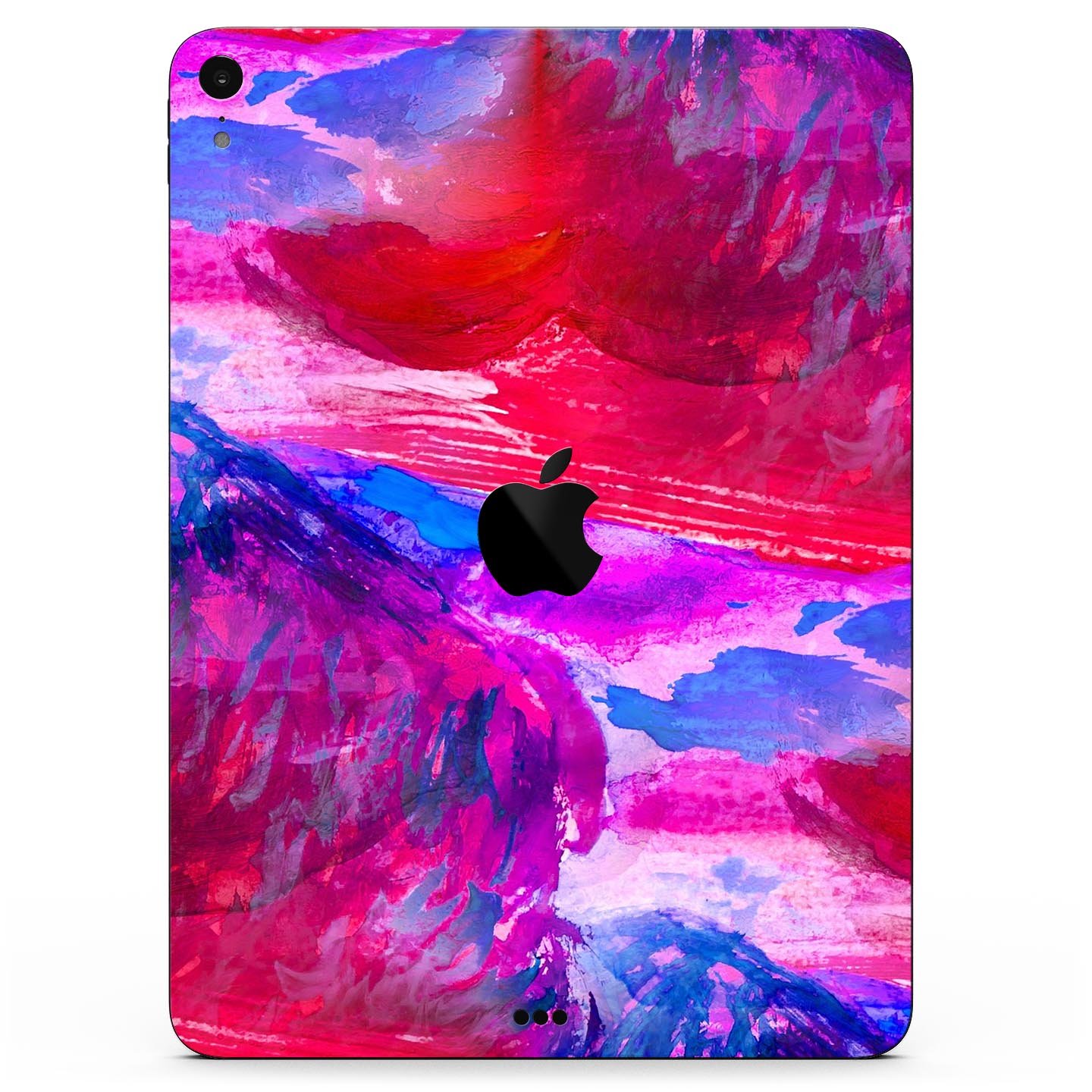 Splatter Blue and Red Oil skin decal for Apple iPad, showcasing vibrant colors and premium design.
