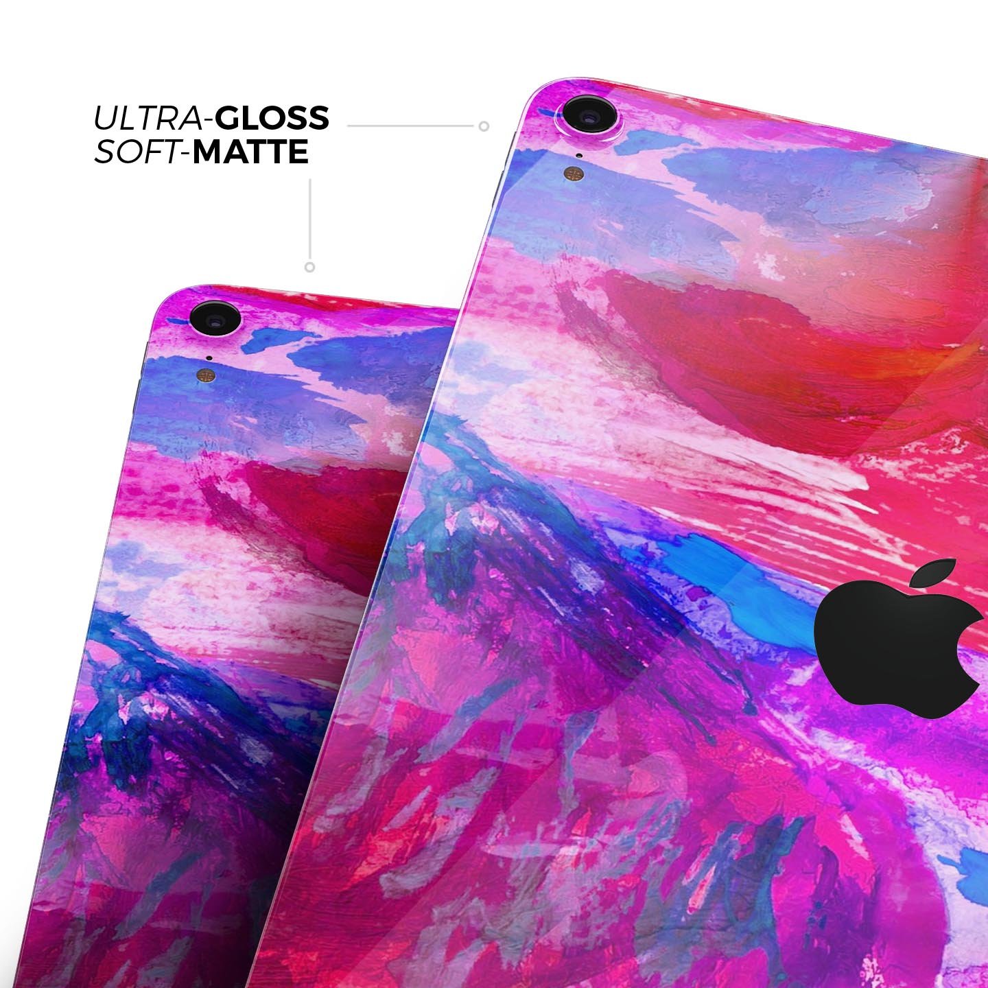 Splatter Blue and Red Oil skin decal for Apple iPad, showcasing vibrant colors and premium design.