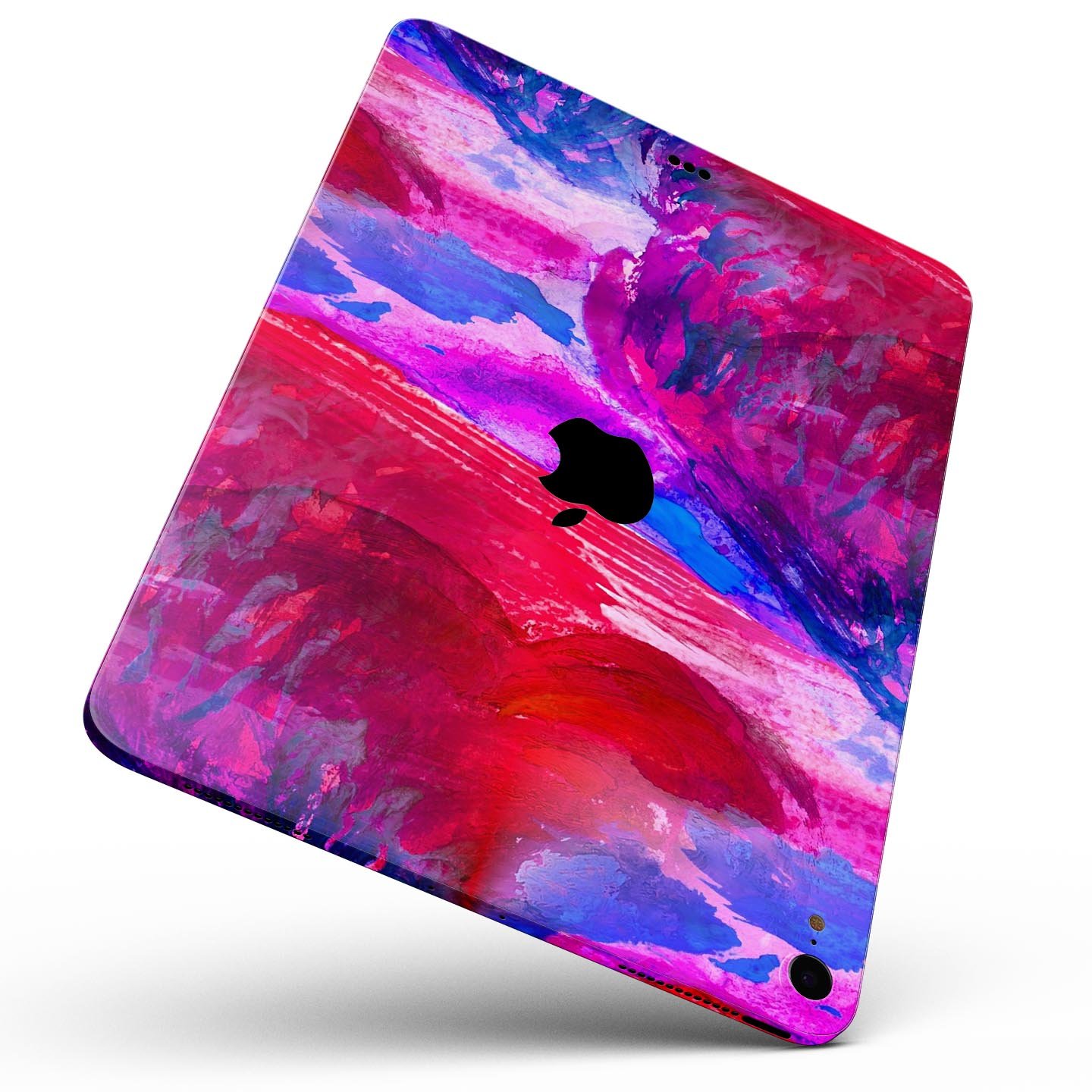 Splatter Blue and Red Oil skin decal for Apple iPad, showcasing vibrant colors and premium design.