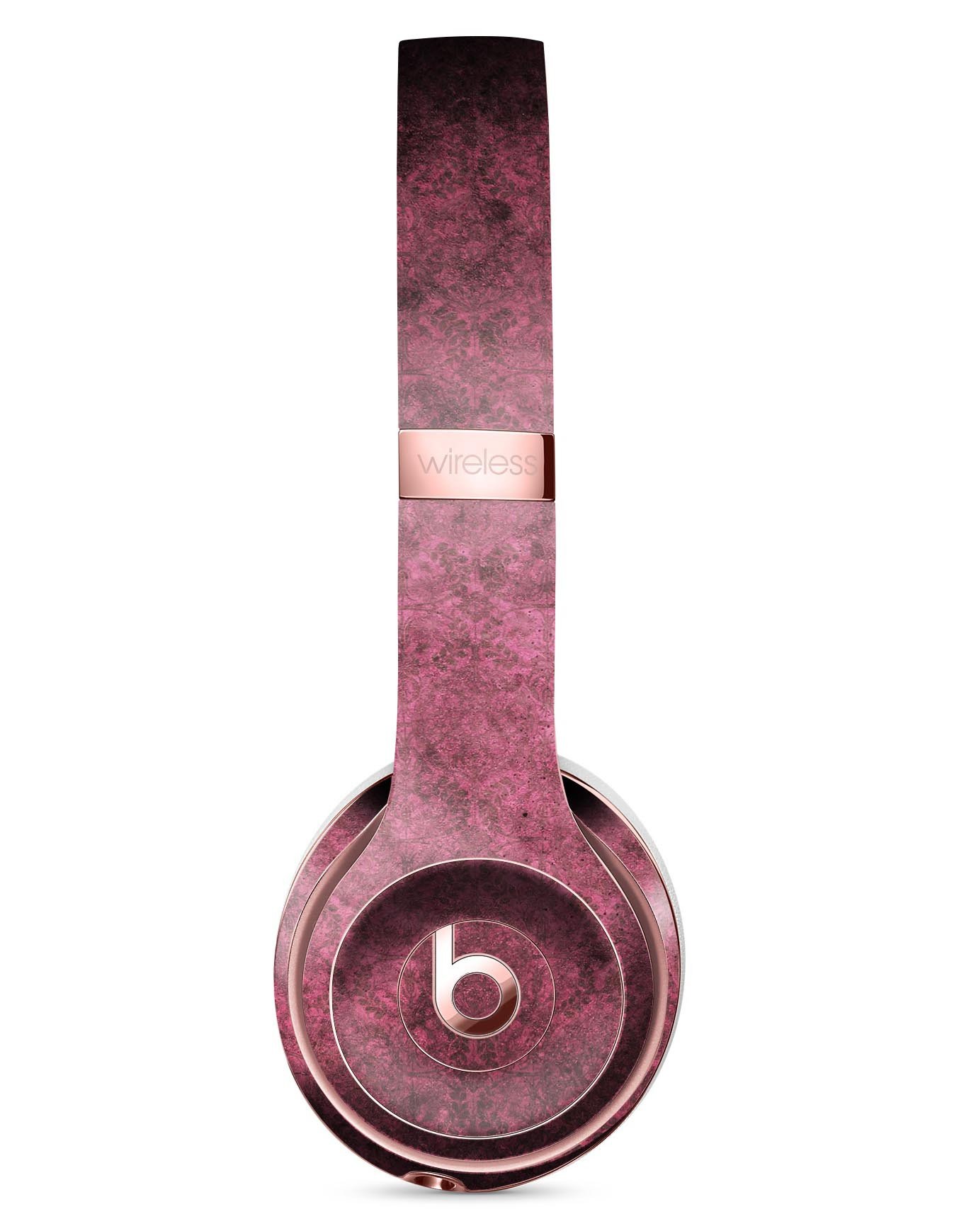 Splotched Maroon Pattern Full-Body Skin Kit for Beats by Dre Solo 3 Wireless Headphones, showcasing vibrant colors and precise fit.