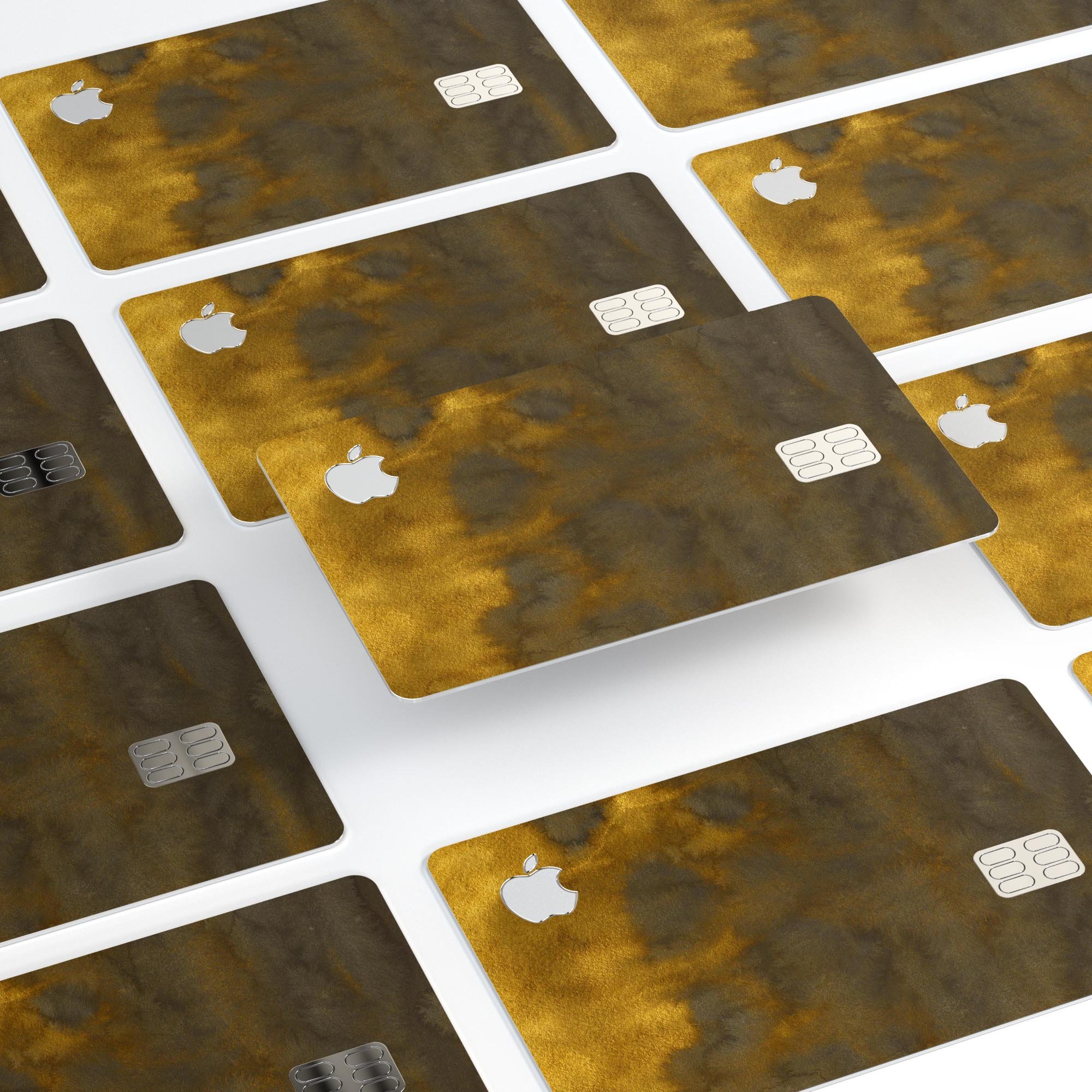 Stained Golden Watercolor decal skin for Apple Card, showcasing vibrant colors and a premium finish.