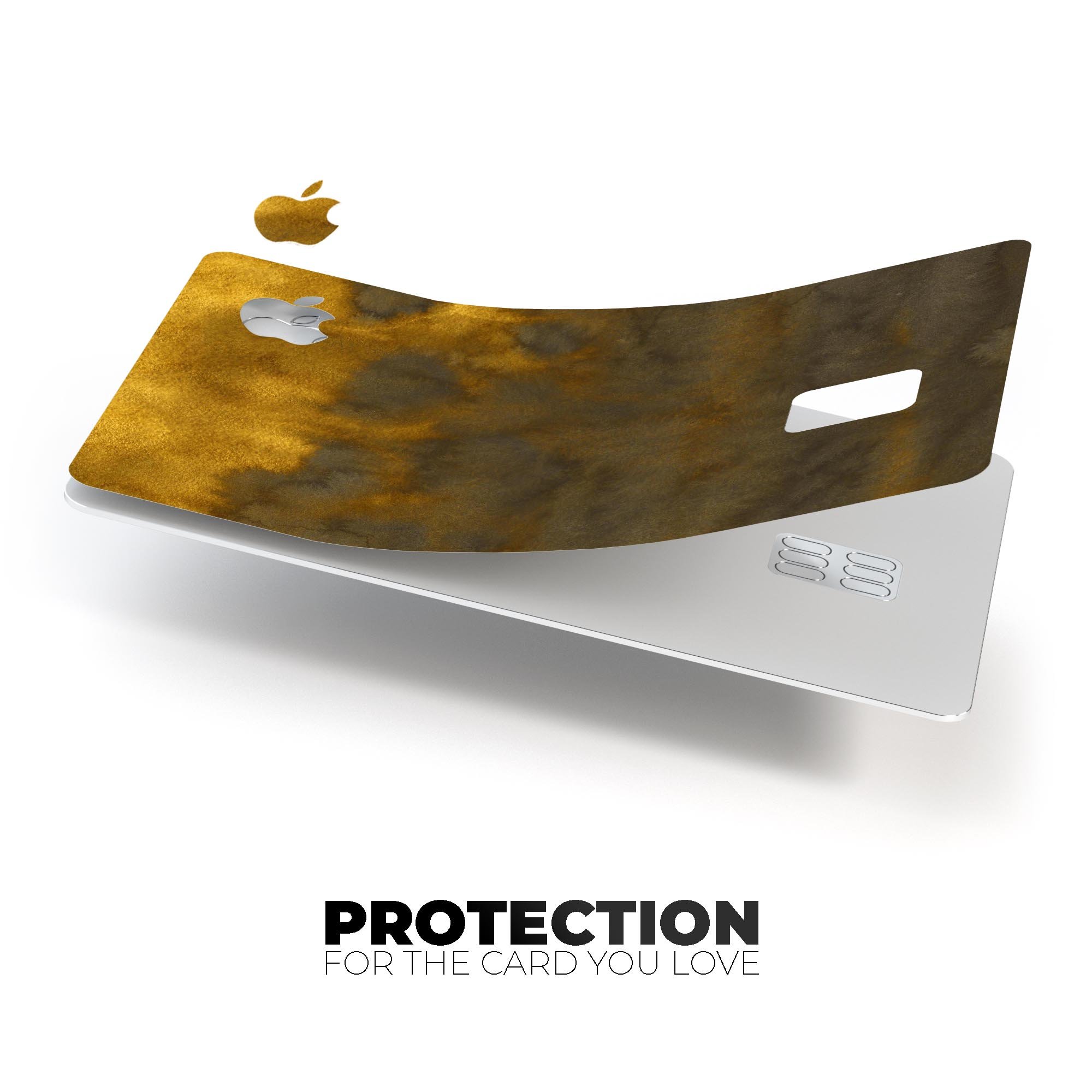 Stained Golden Watercolor decal skin for Apple Card, showcasing vibrant colors and a premium finish.