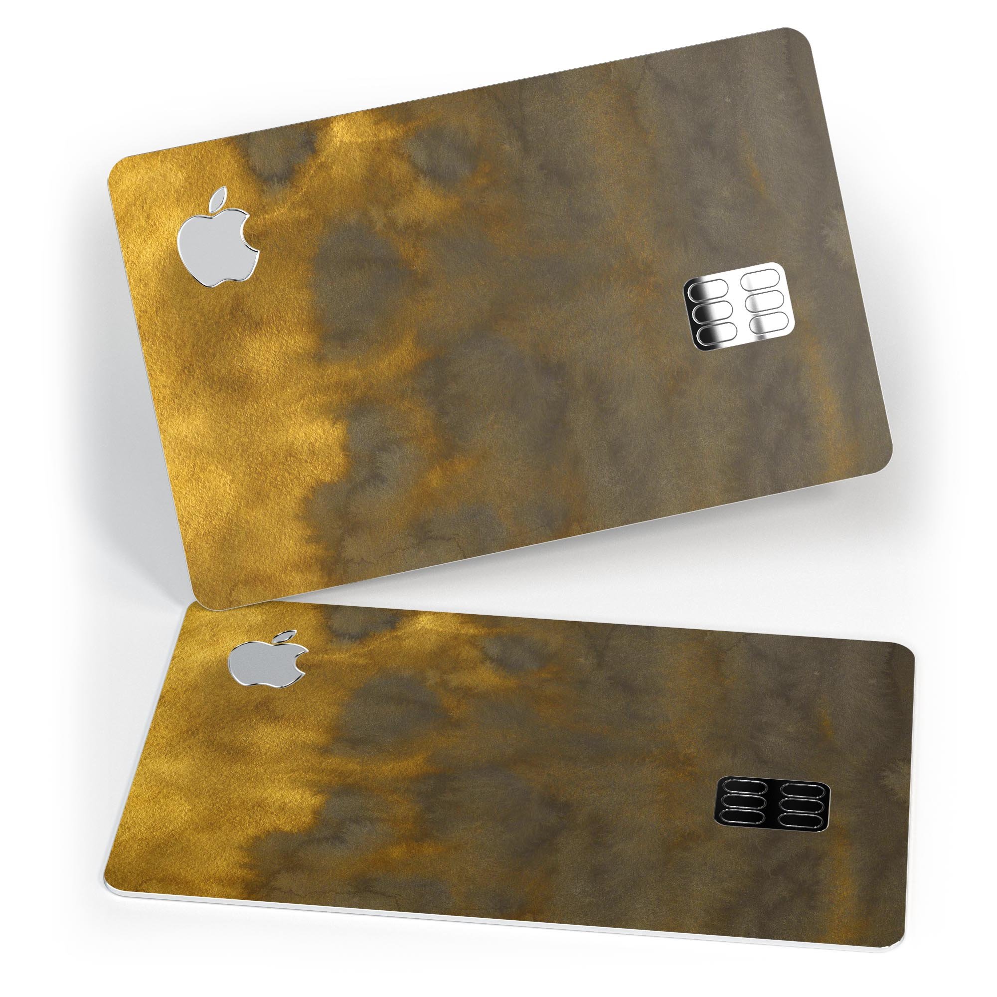 Stained Golden Watercolor decal skin for Apple Card, showcasing vibrant colors and a premium finish.