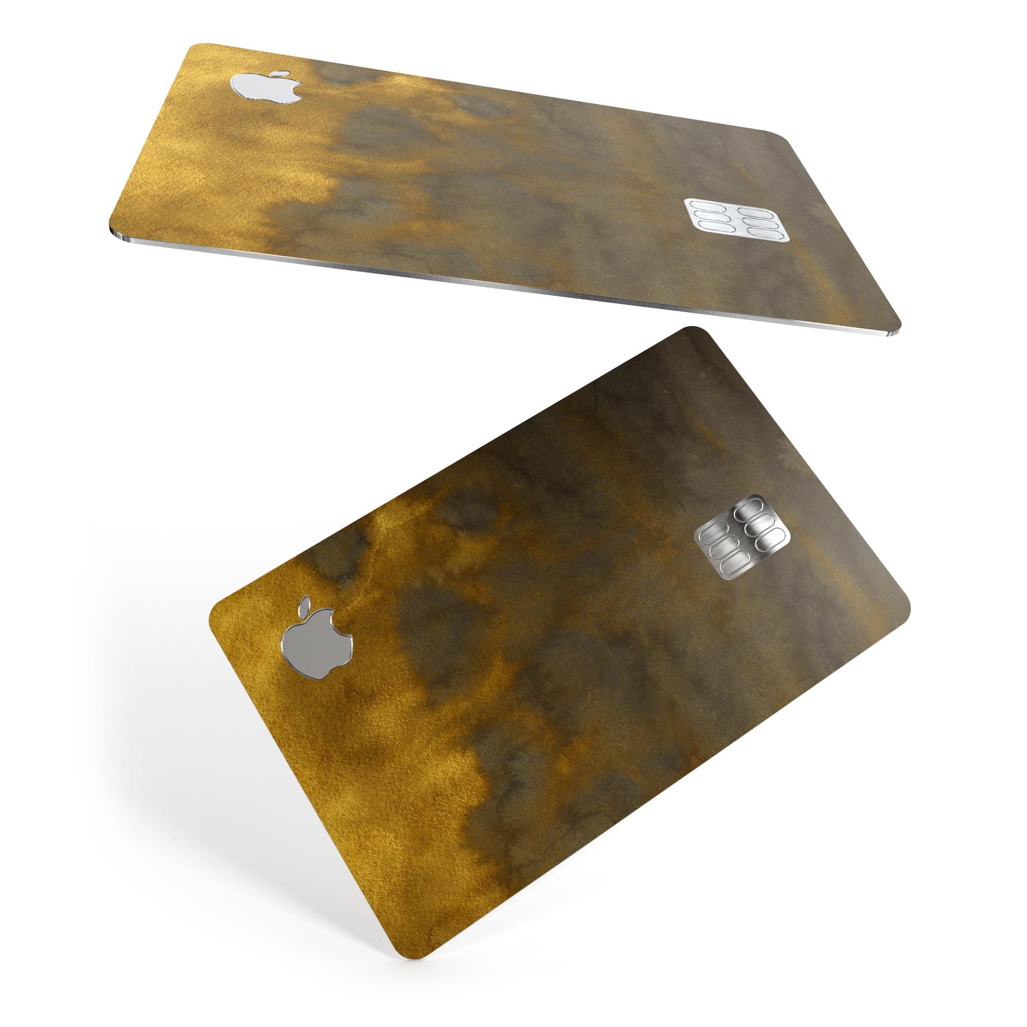 Stained Golden Watercolor decal skin for Apple Card, showcasing vibrant colors and a premium finish.