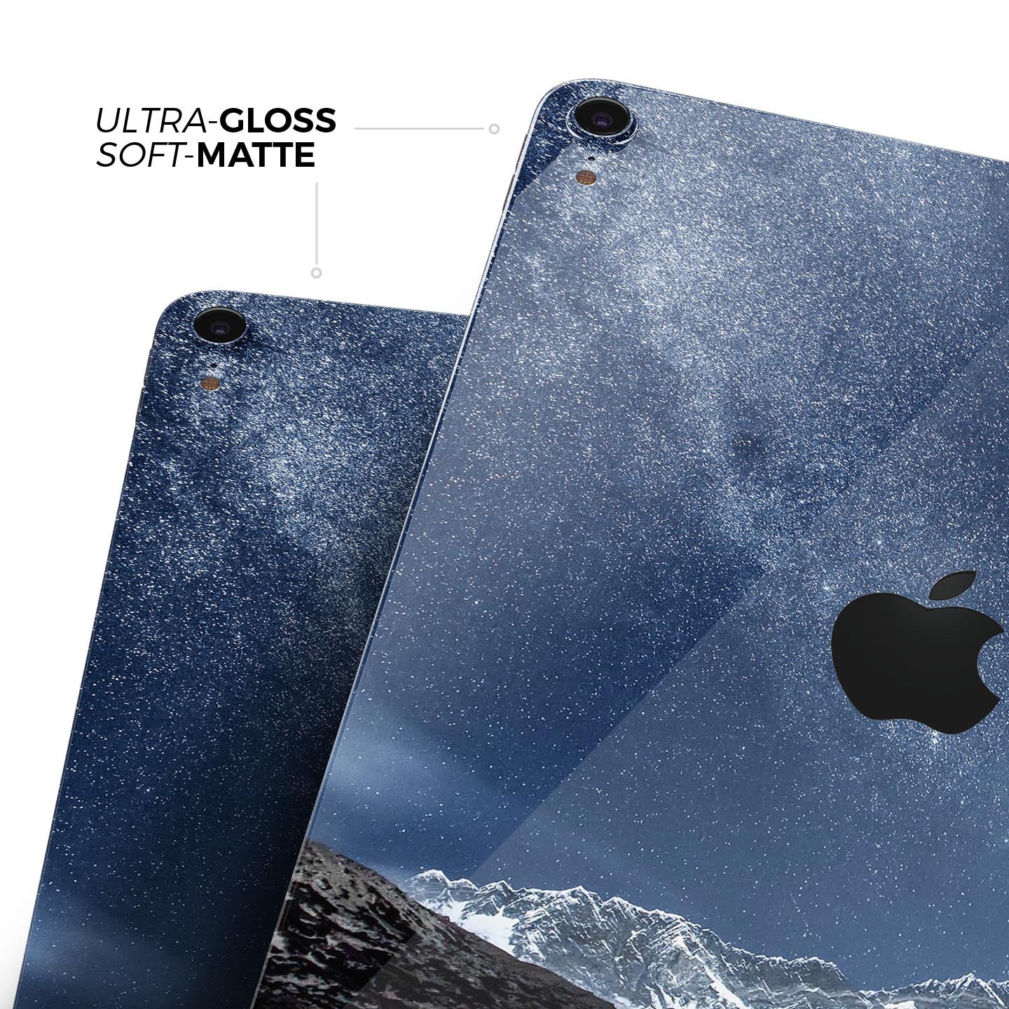 Starry Mountaintop Full Body Skin Decal for Apple iPad Pro, showcasing a beautiful mountain design with premium 3M material.