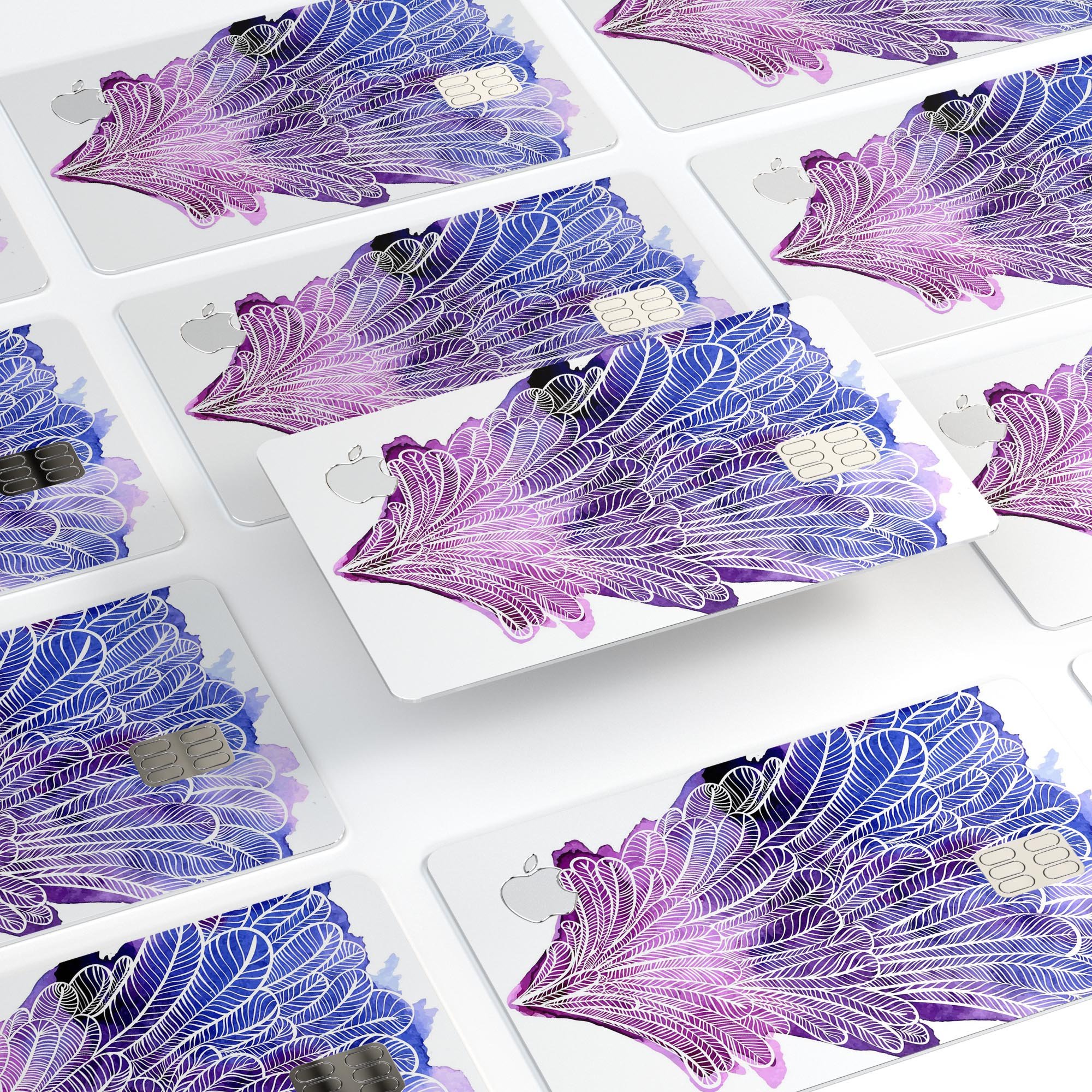 Stenciled Watercolor Evergreen Tree decal on an Apple Card, showcasing its vibrant design and premium quality.