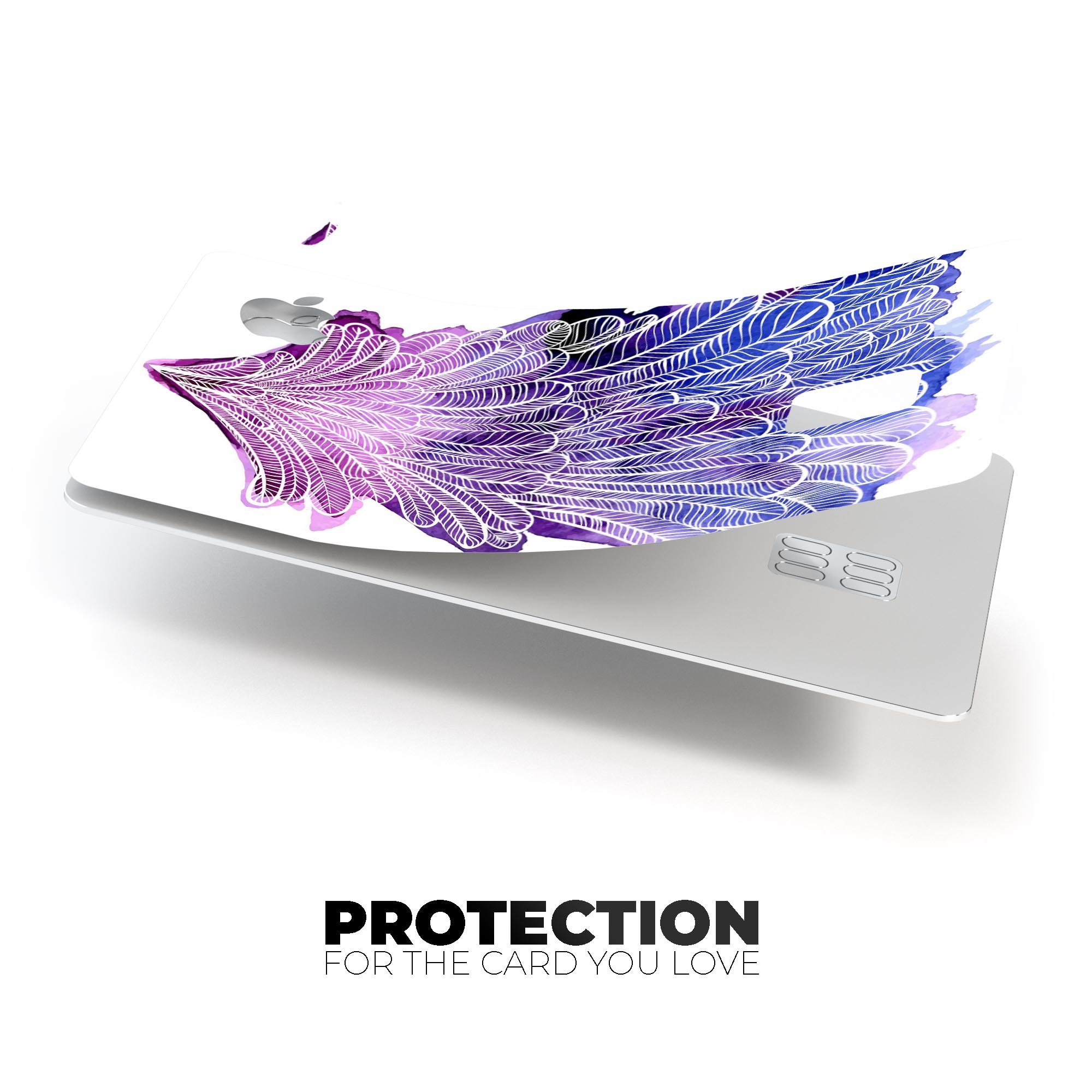 Stenciled Watercolor Evergreen Tree decal on an Apple Card, showcasing its vibrant design and premium quality.