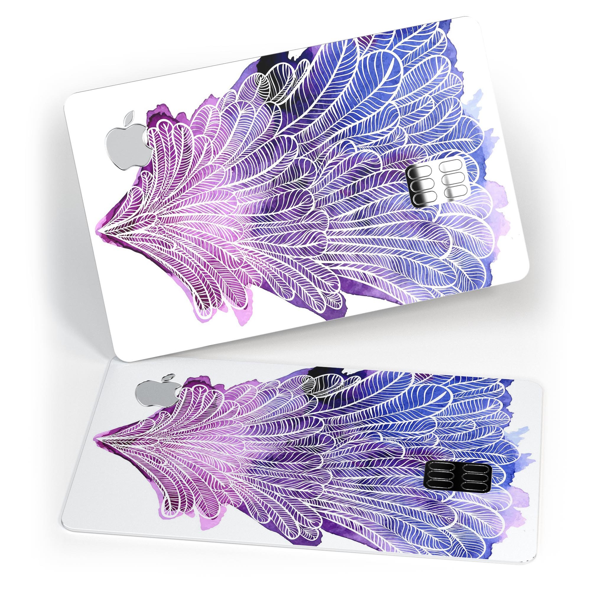 Stenciled Watercolor Evergreen Tree decal on an Apple Card, showcasing its vibrant design and premium quality.