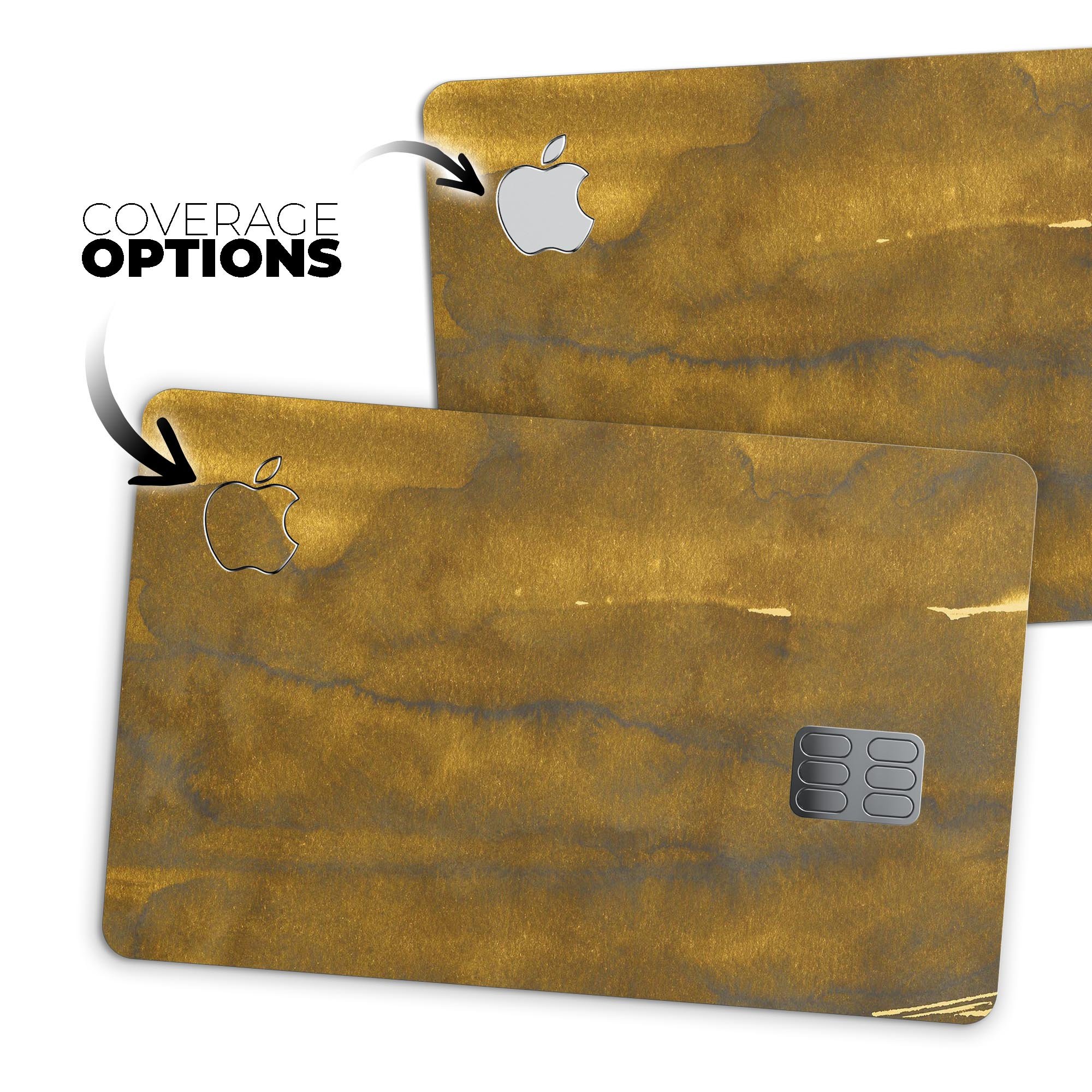 Stormy Golden Clouds decal skin for Apple Card, showcasing a vibrant design with premium vinyl finish.
