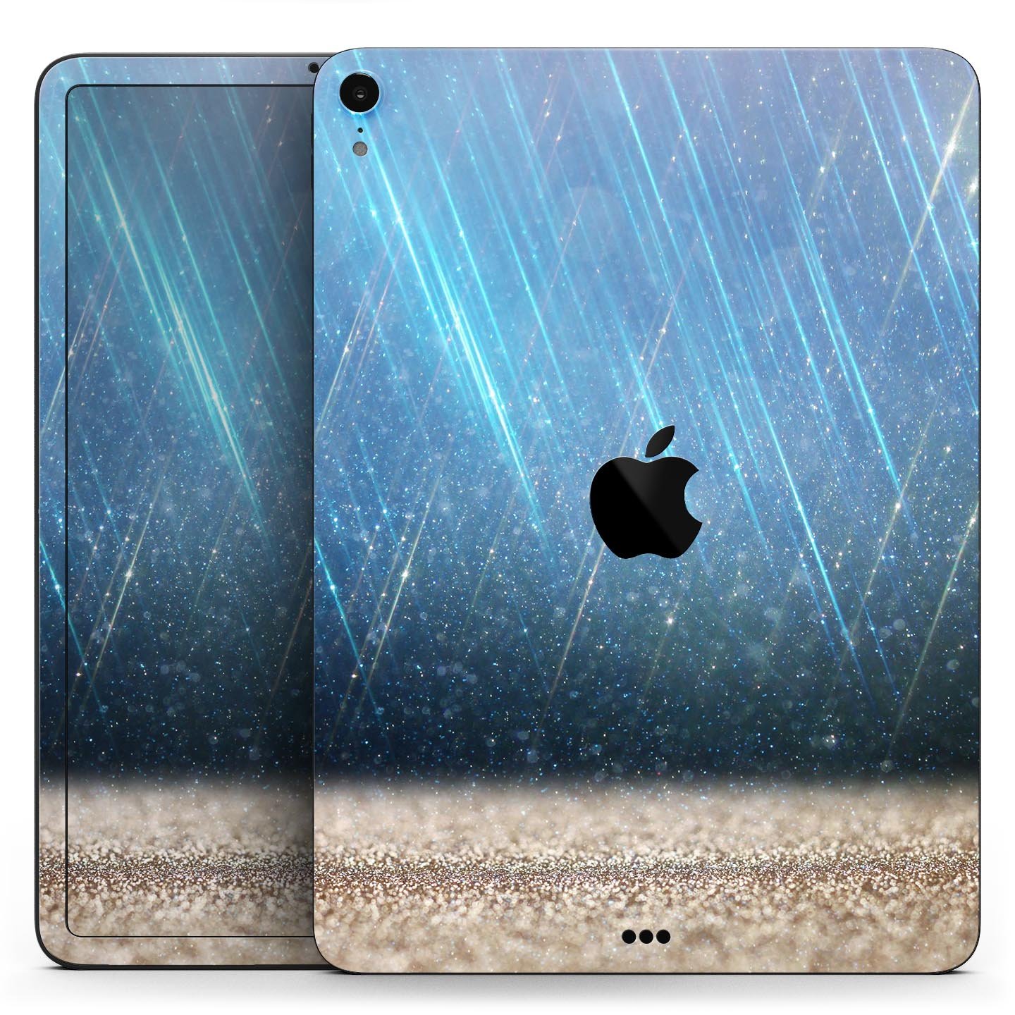 Stratched Blue and Gold full body skin decal for Apple iPad Pro, showcasing its vibrant design and premium quality materials.