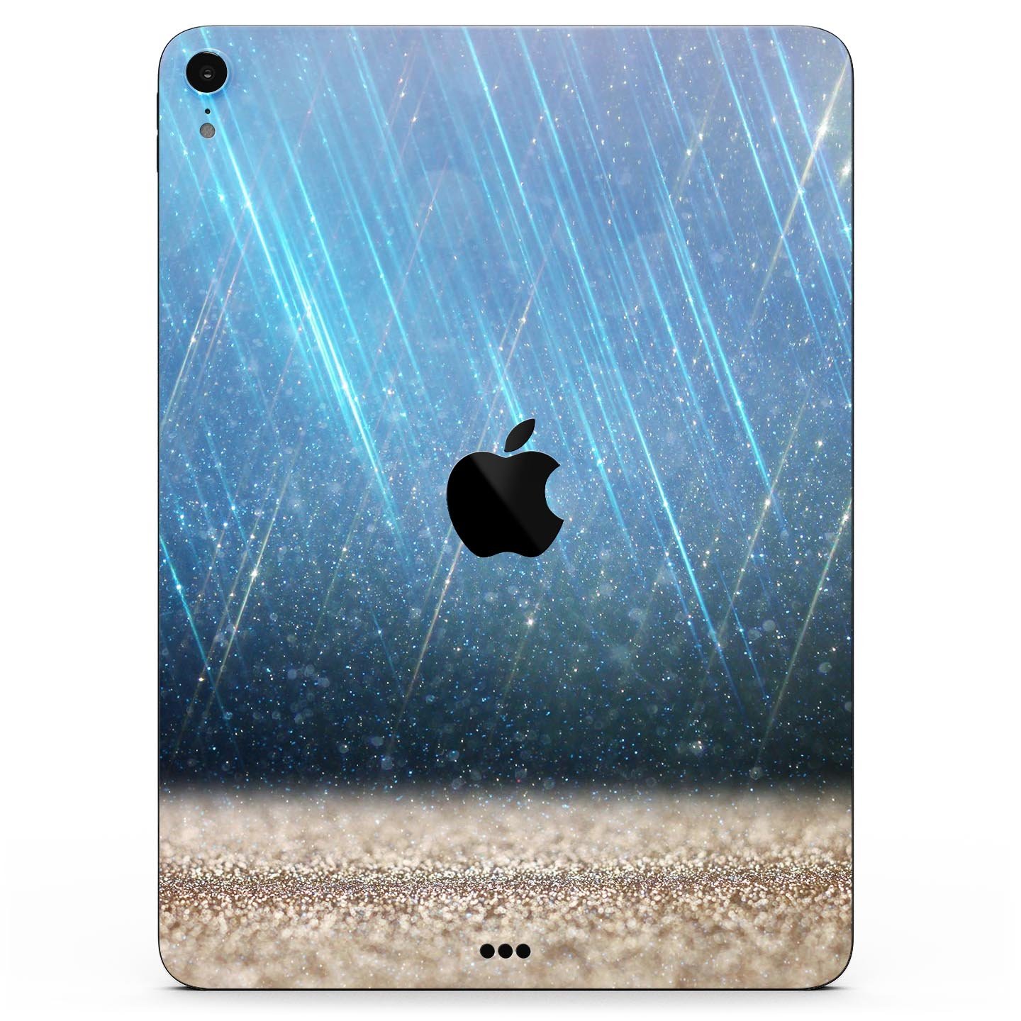 Stratched Blue and Gold full body skin decal for Apple iPad Pro, showcasing its vibrant design and premium quality materials.