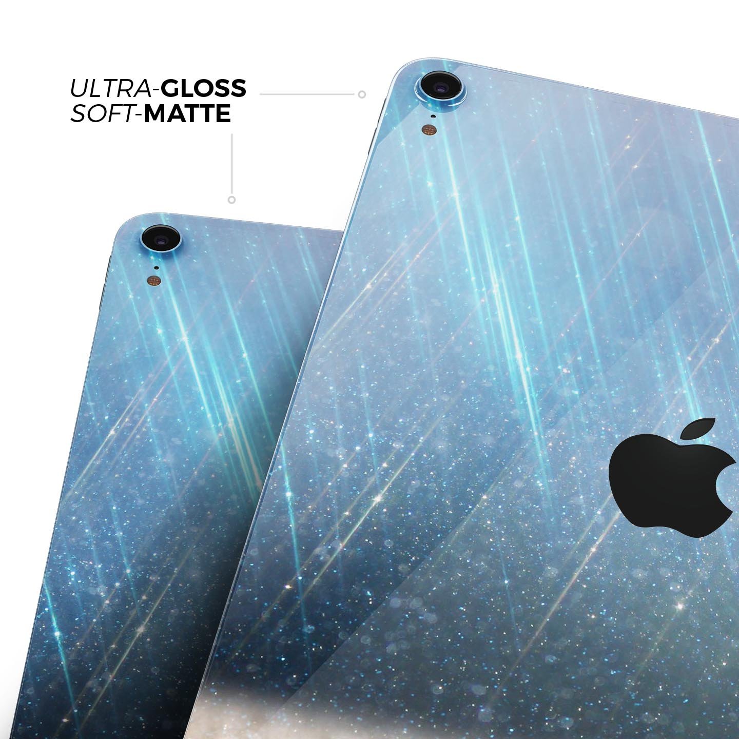 Stratched Blue and Gold full body skin decal for Apple iPad Pro, showcasing its vibrant design and premium quality materials.