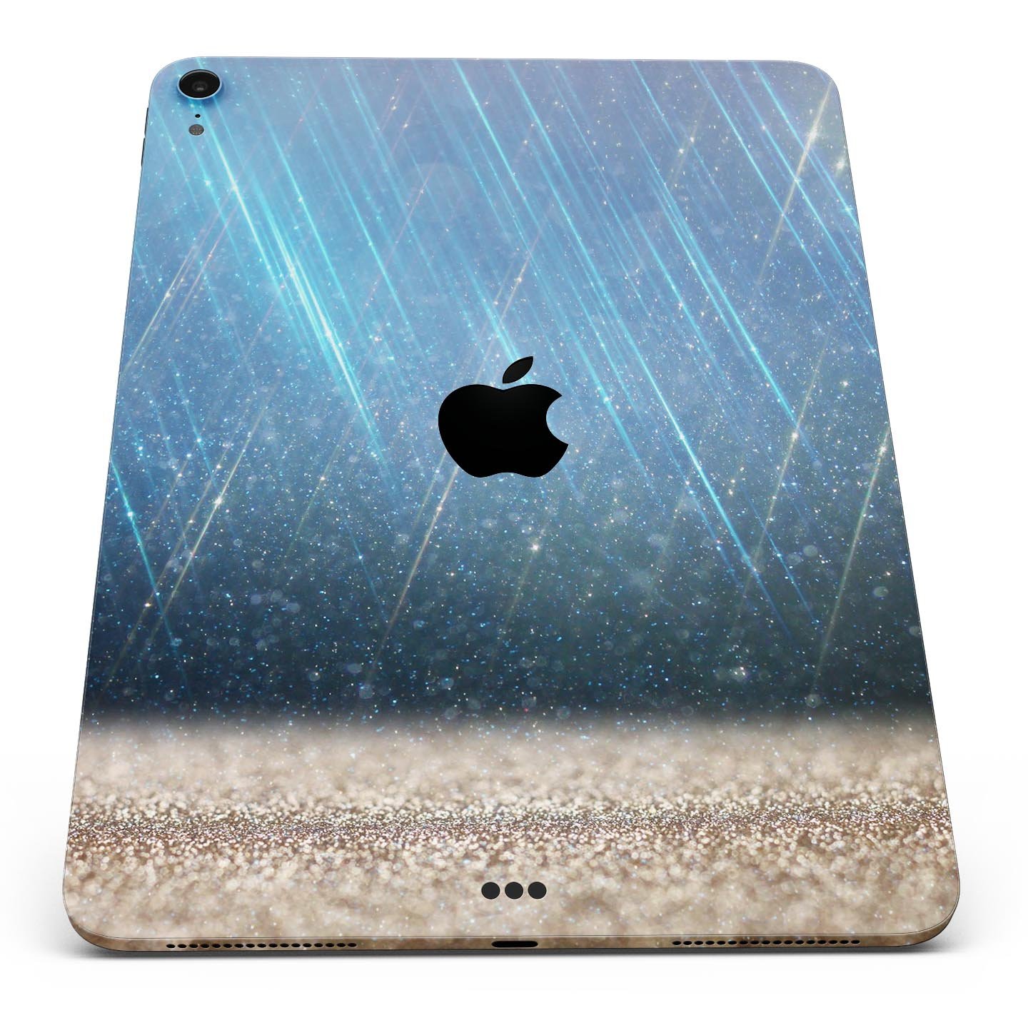 Stratched Blue and Gold full body skin decal for Apple iPad Pro, showcasing its vibrant design and premium quality materials.