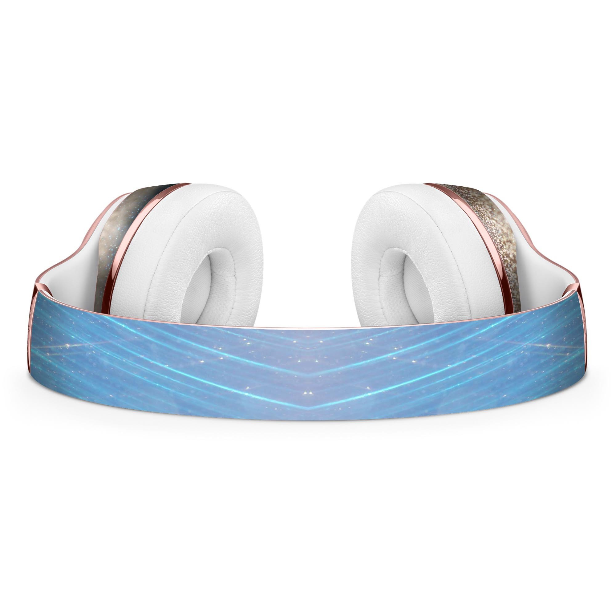 Stratched Blue and Gold Full-Body Skin Kit for Beats by Dre Solo 3, showcasing vibrant colors and sleek design.