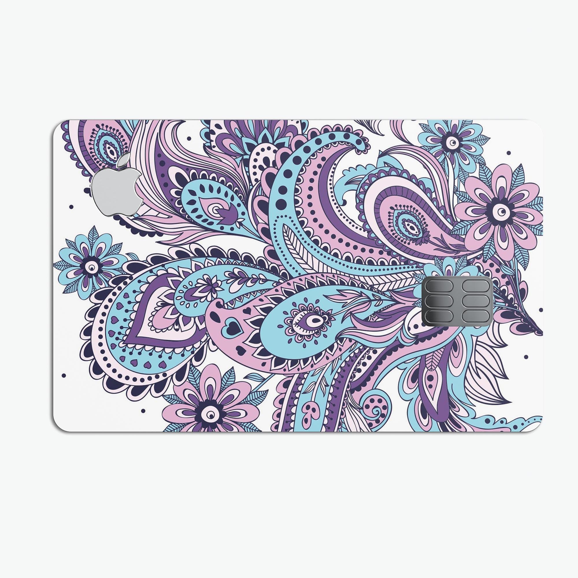 Subtle Pink and Blue Vector Sprout decal skin for Apple Card, showcasing its premium design and protective features.