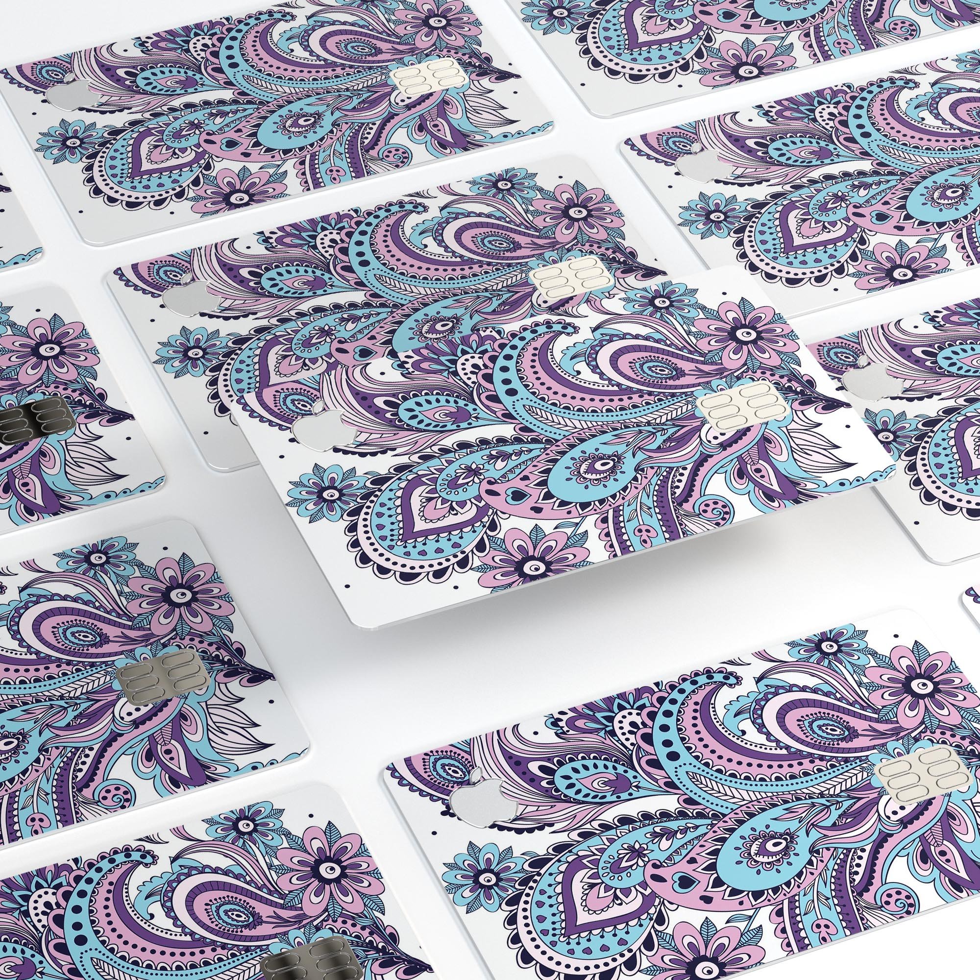 Subtle Pink and Blue Vector Sprout decal skin for Apple Card, showcasing its premium design and protective features.