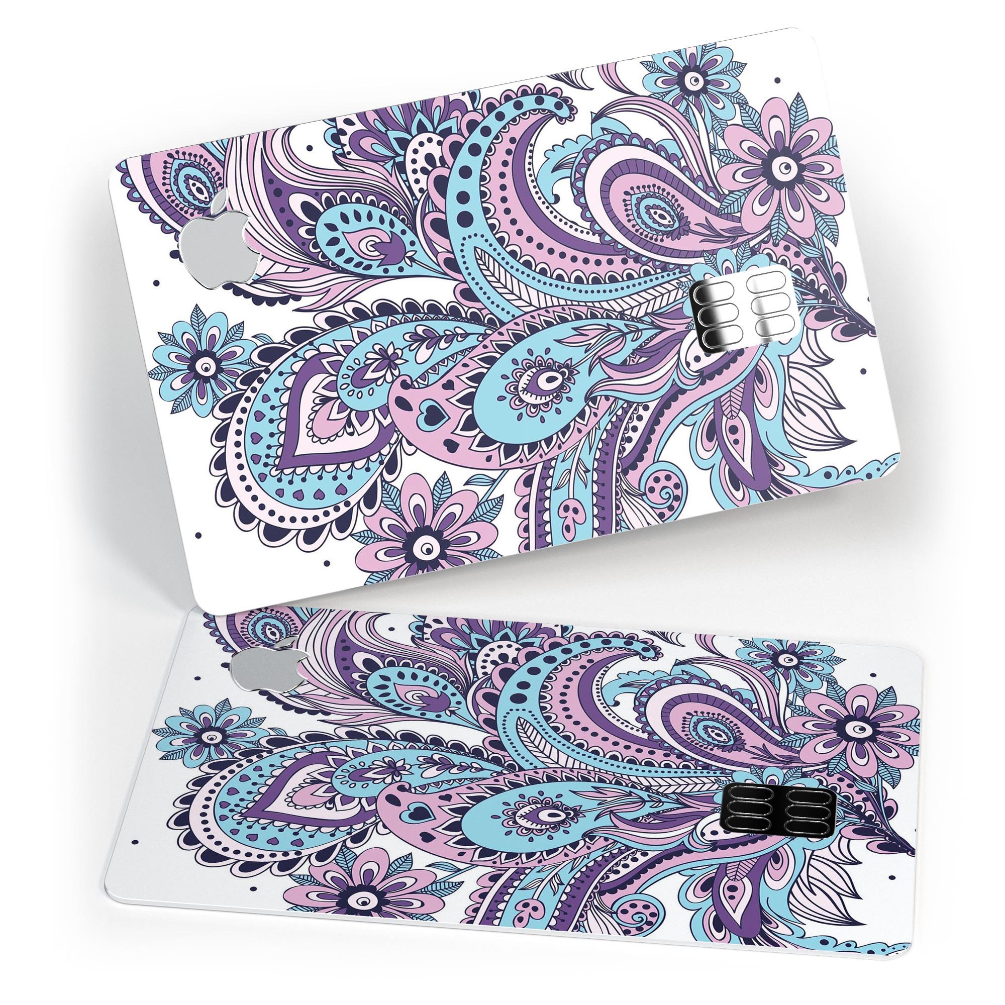 Subtle Pink and Blue Vector Sprout decal skin for Apple Card, showcasing its premium design and protective features.