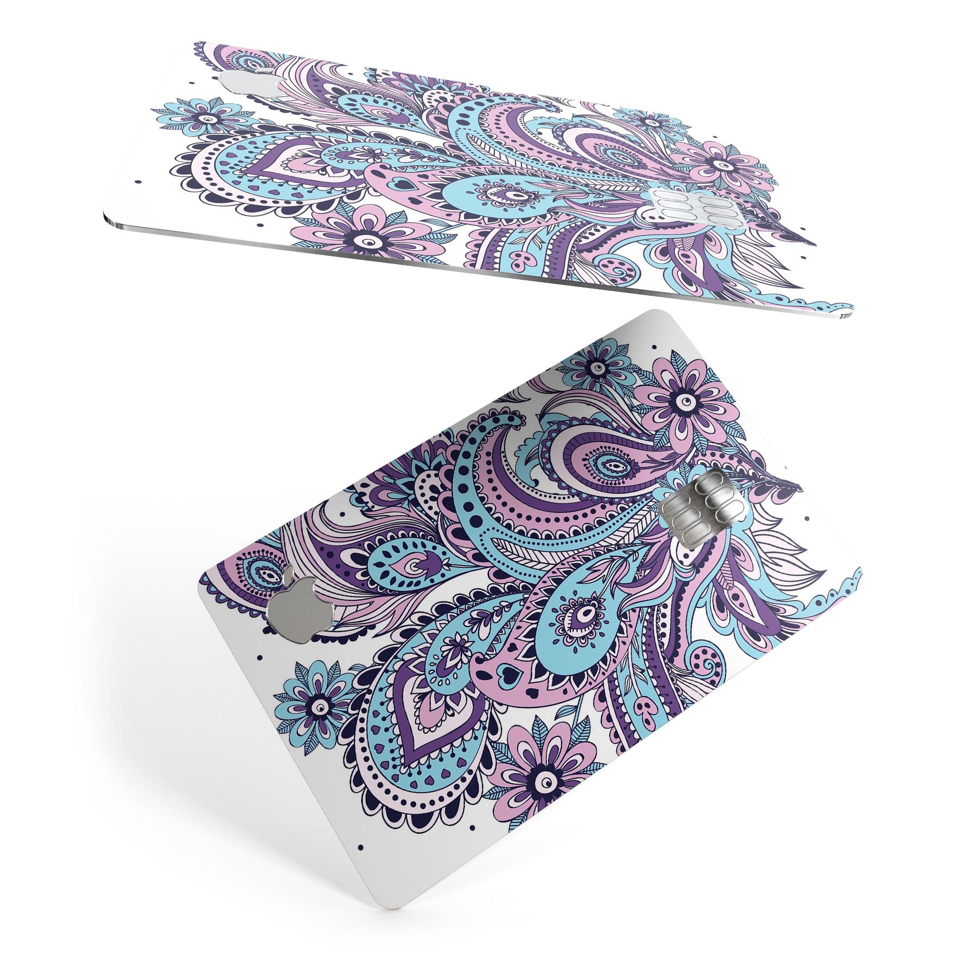 Subtle Pink and Blue Vector Sprout decal skin for Apple Card, showcasing its premium design and protective features.