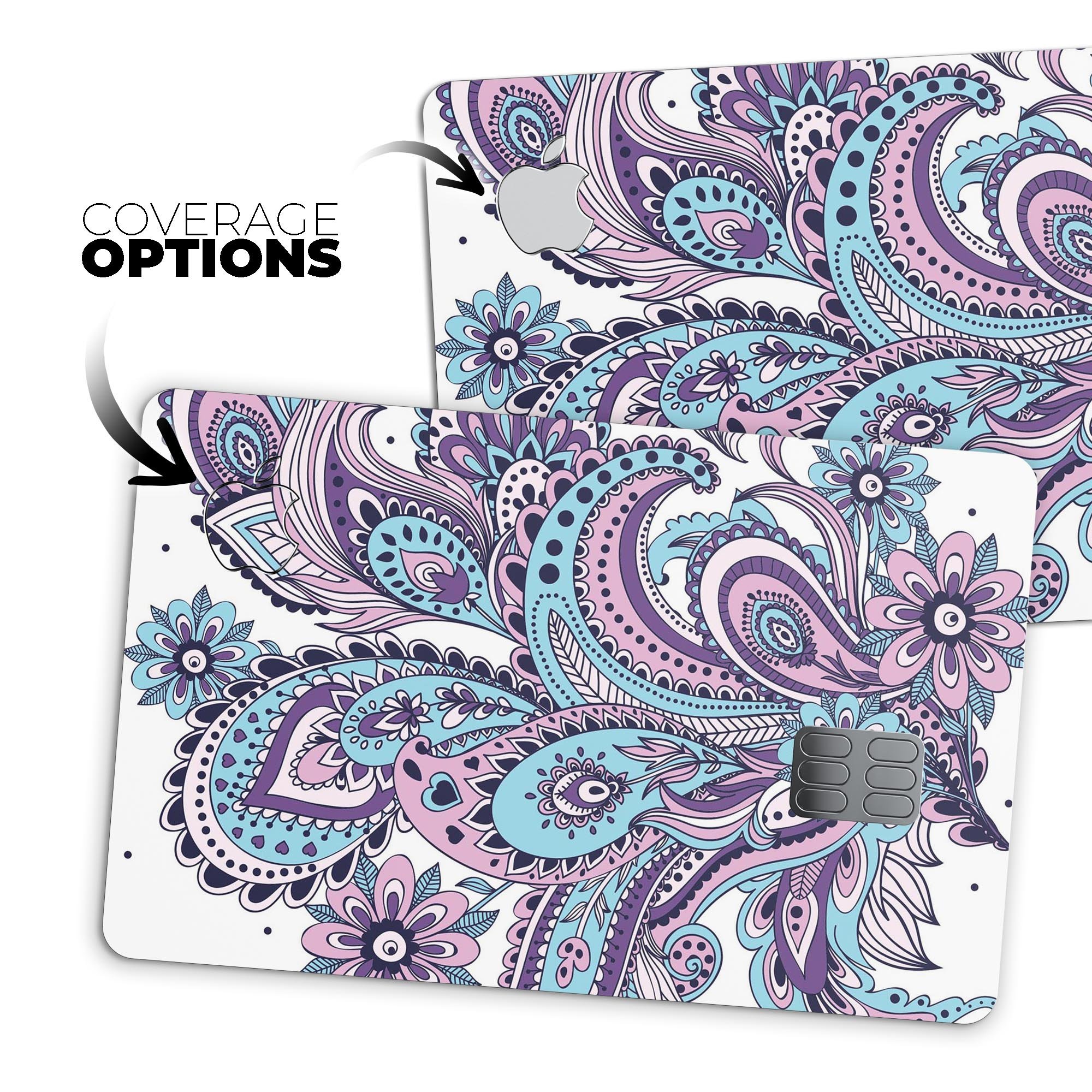 Subtle Pink and Blue Vector Sprout decal skin for Apple Card, showcasing its premium design and protective features.