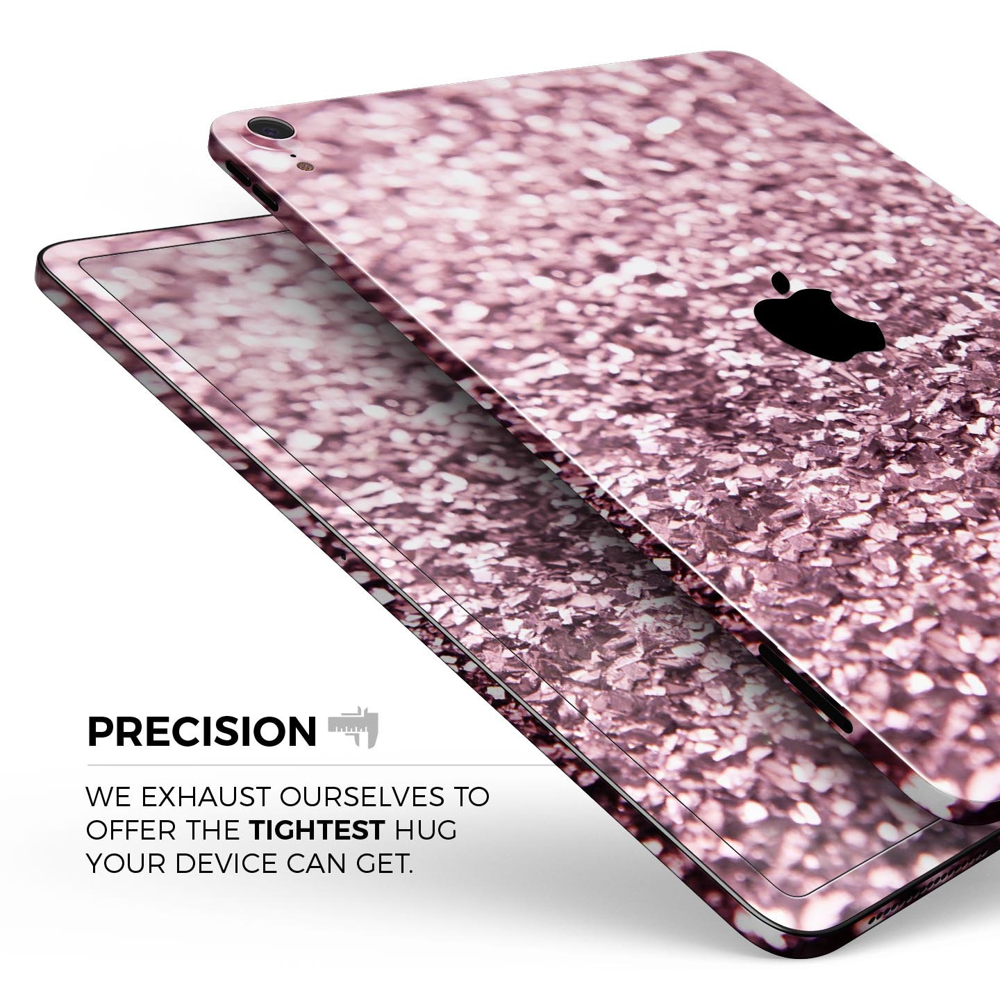 Subtle Pink Glimmer Full Body Skin Decal for Apple iPad Pro, showcasing a stylish pink design with a glossy finish.