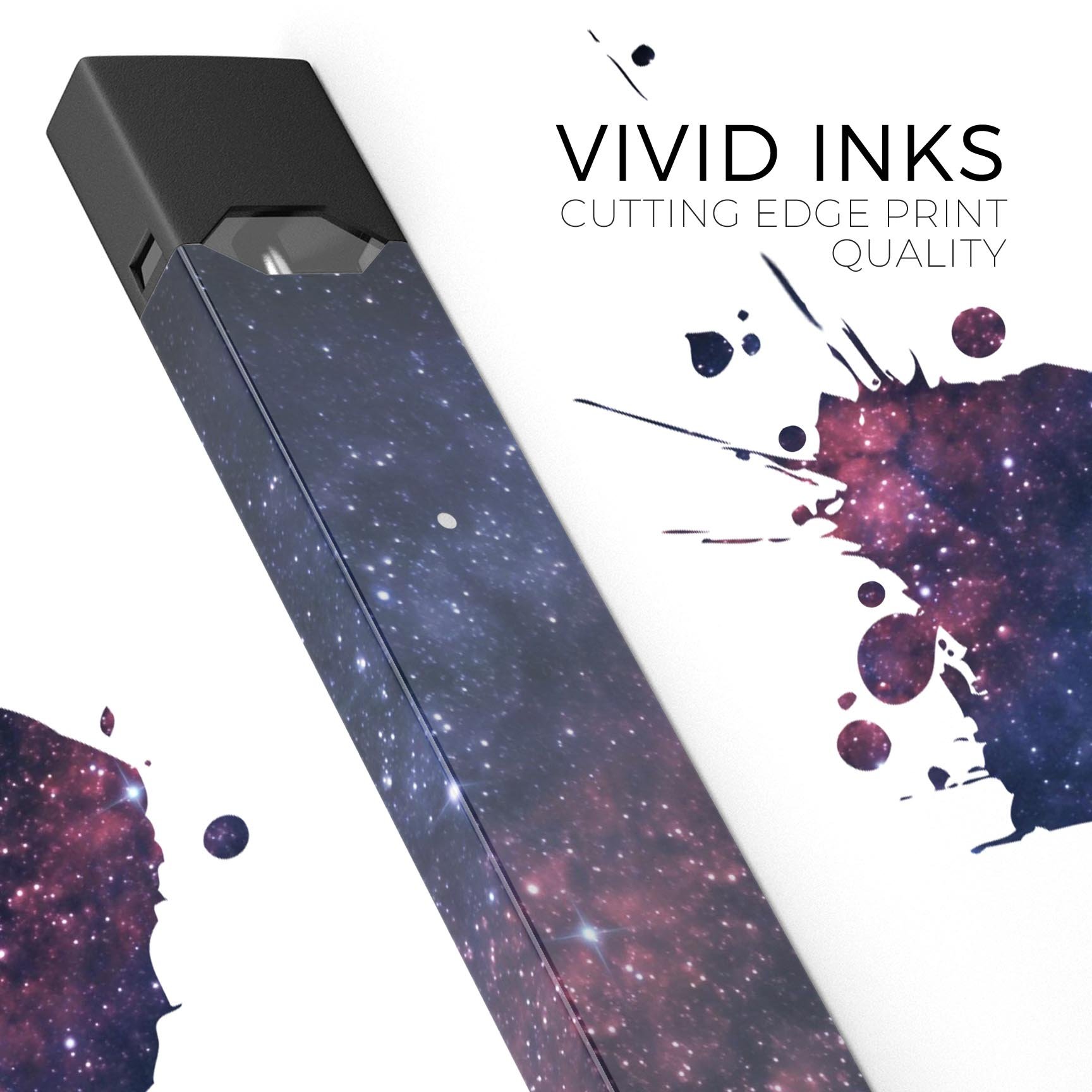 Subtle Pink Glowing Space skin-wrap sticker designed for JUUL vaping device, showcasing vibrant colors and sleek design.