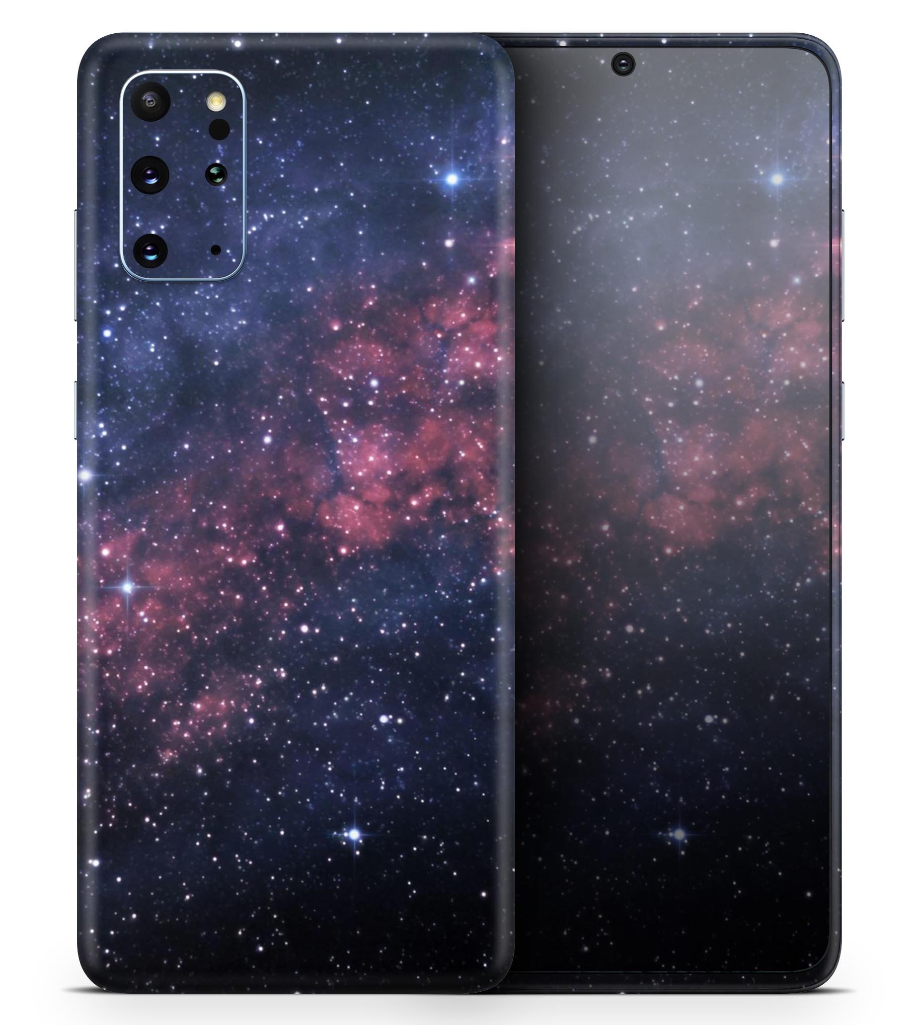 Subtle Pink Glowing Space Skin-Kit for Samsung Galaxy S-Series, showcasing a stylish design with a soft-matte finish.