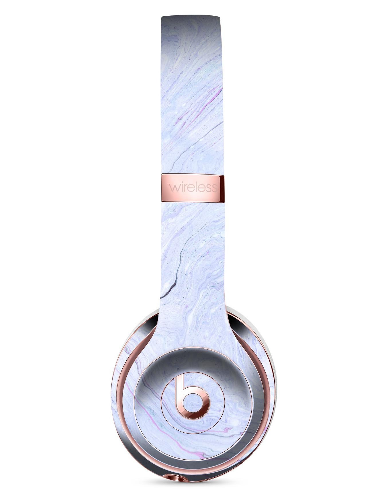 Subtle Purple Textured Marble Skin Kit for Beats by Dre Solo 3 Wireless Headphones, showcasing its elegant design and premium vinyl material.