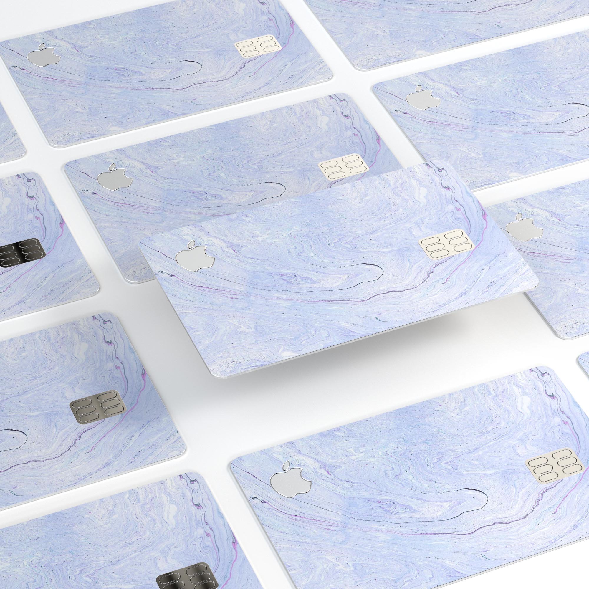 Subtle Purple Textured Marble decal skin for Apple Card, showcasing its elegant design and premium quality.