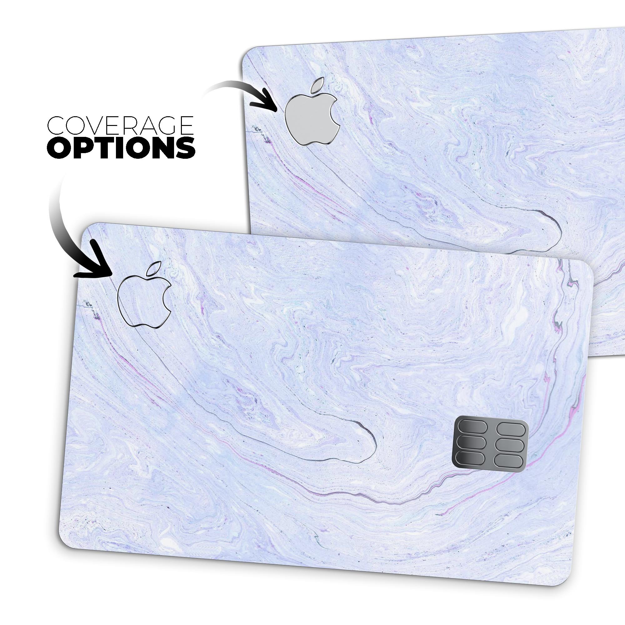 Subtle Purple Textured Marble decal skin for Apple Card, showcasing its elegant design and premium quality.