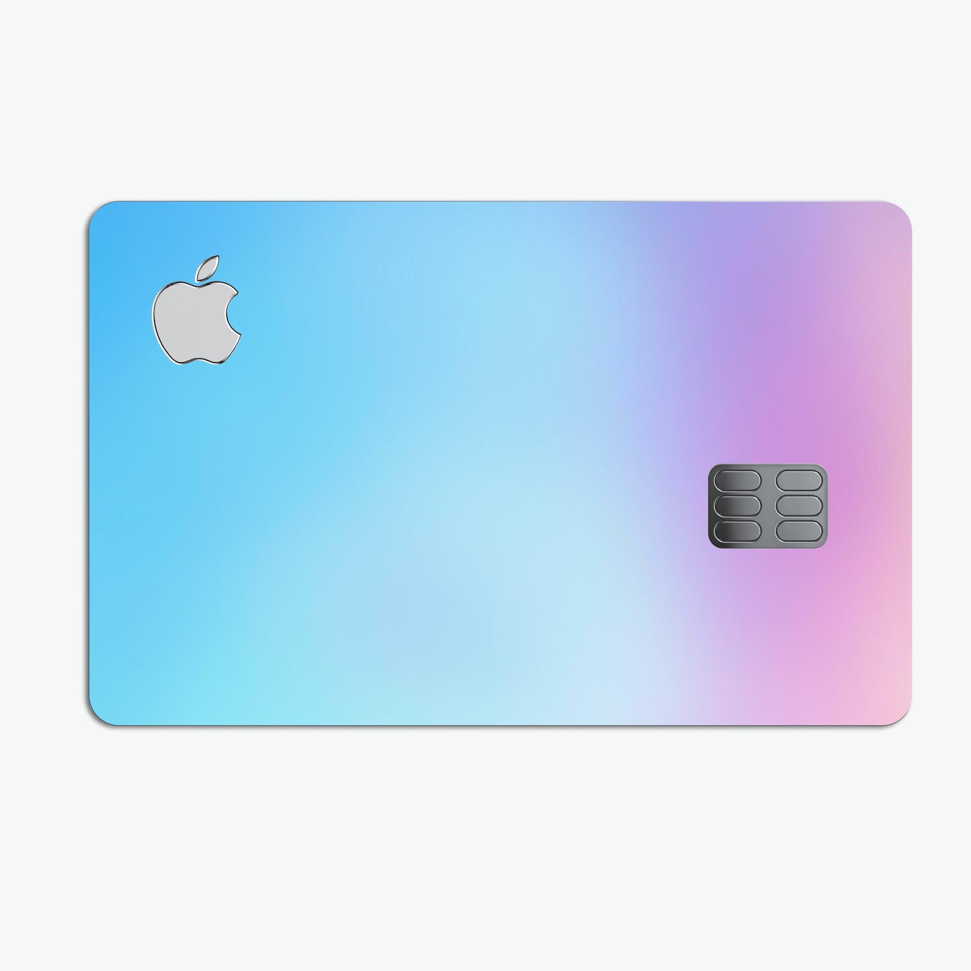 Subtle Tie-Dye Tone Premium Protective Decal Skin-Kit for Apple Card, showcasing vibrant colors and a sleek design.