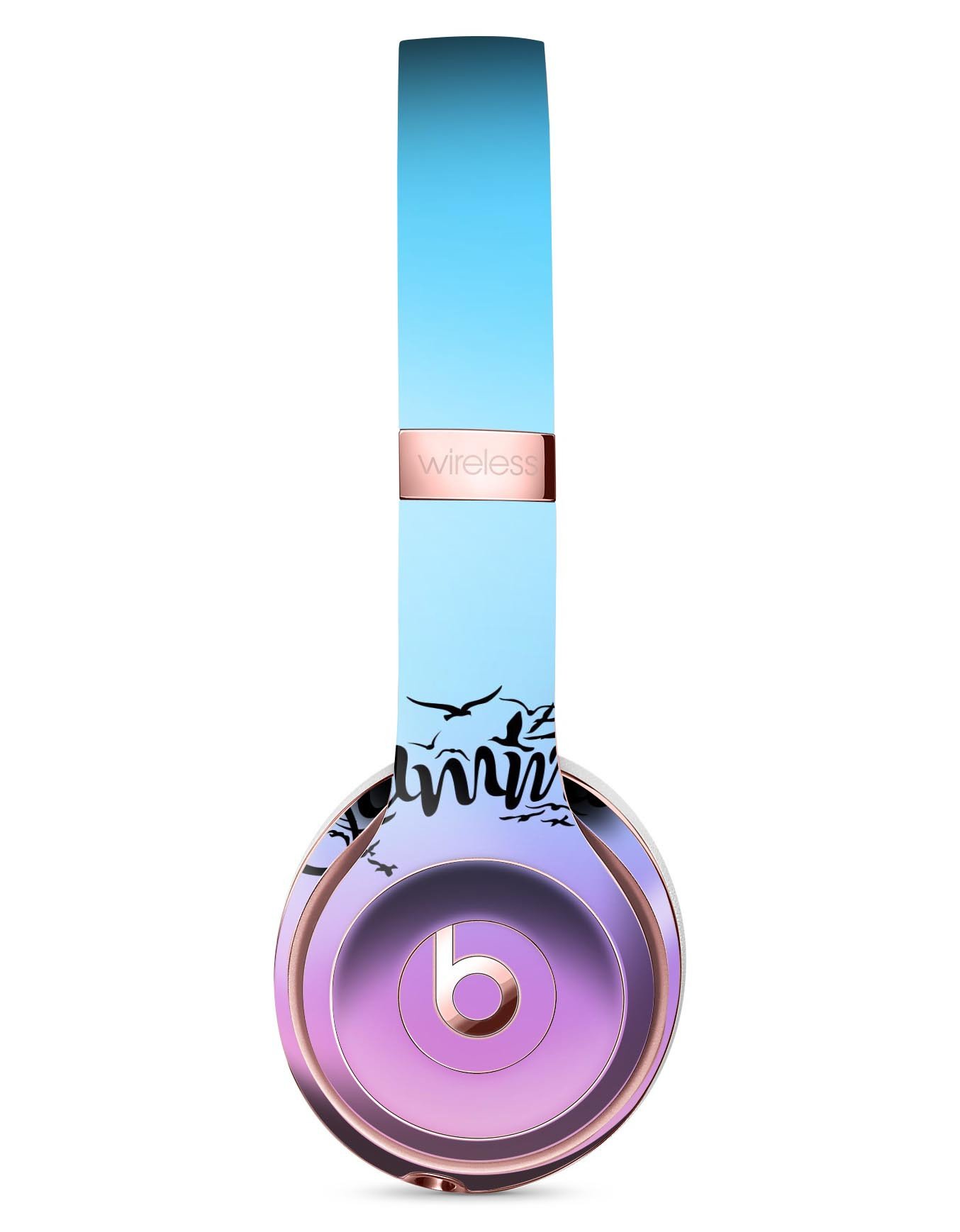 Summer Black Seagulls Full-Body Skin Kit for Beats by Dre Solo 3, showcasing a stylish seagull design on premium vinyl.