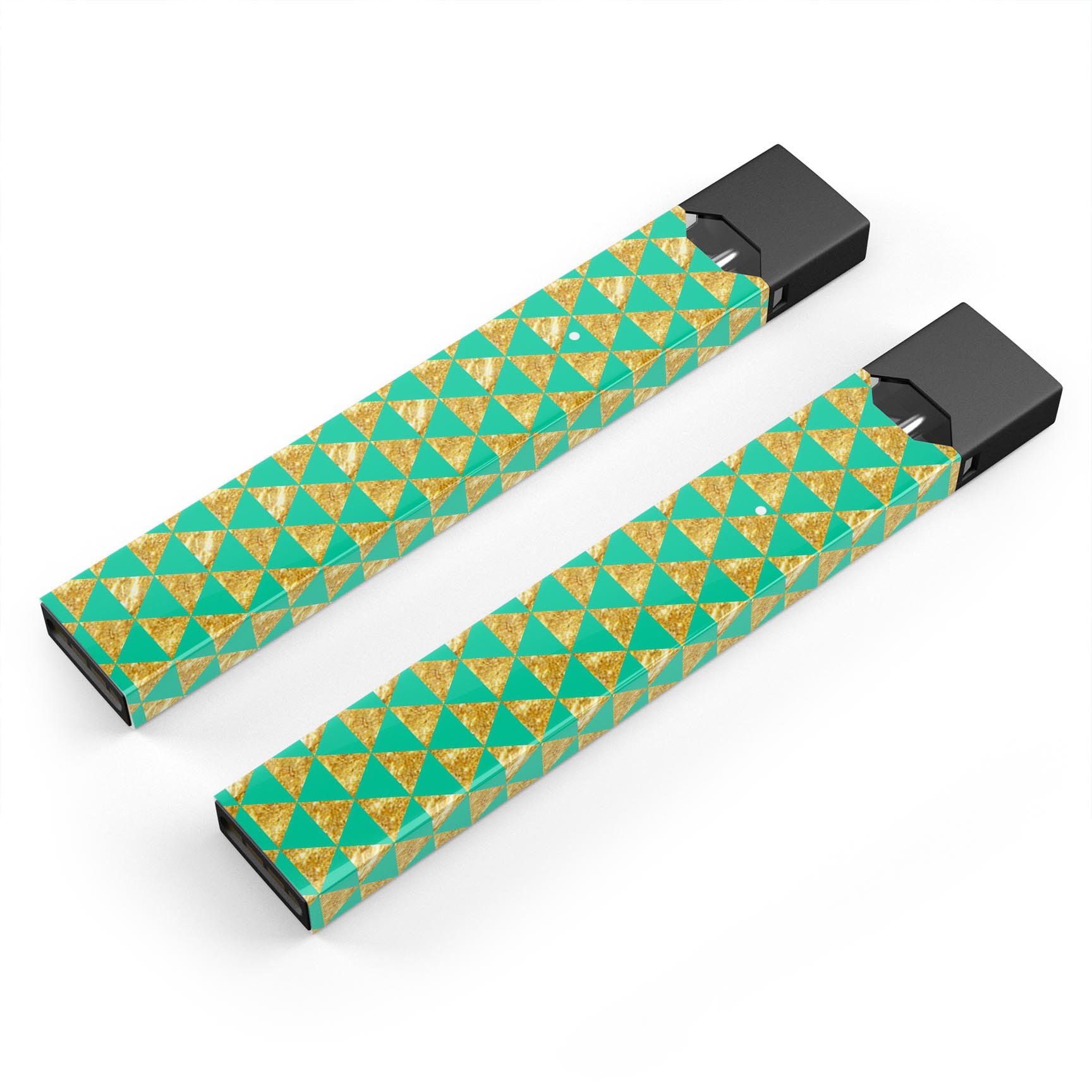 Summer Green and Gold v1 premium decal skin-wrap sticker for JUUL vaping device, showcasing vibrant colors and precise cut.